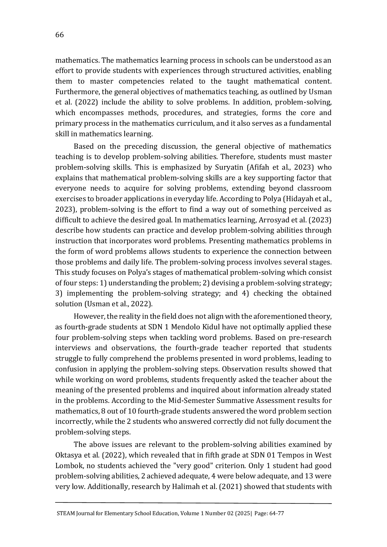 JURIS Analysis of Fourth Grade Elementary Students Mathematical Problem Solving Abilities