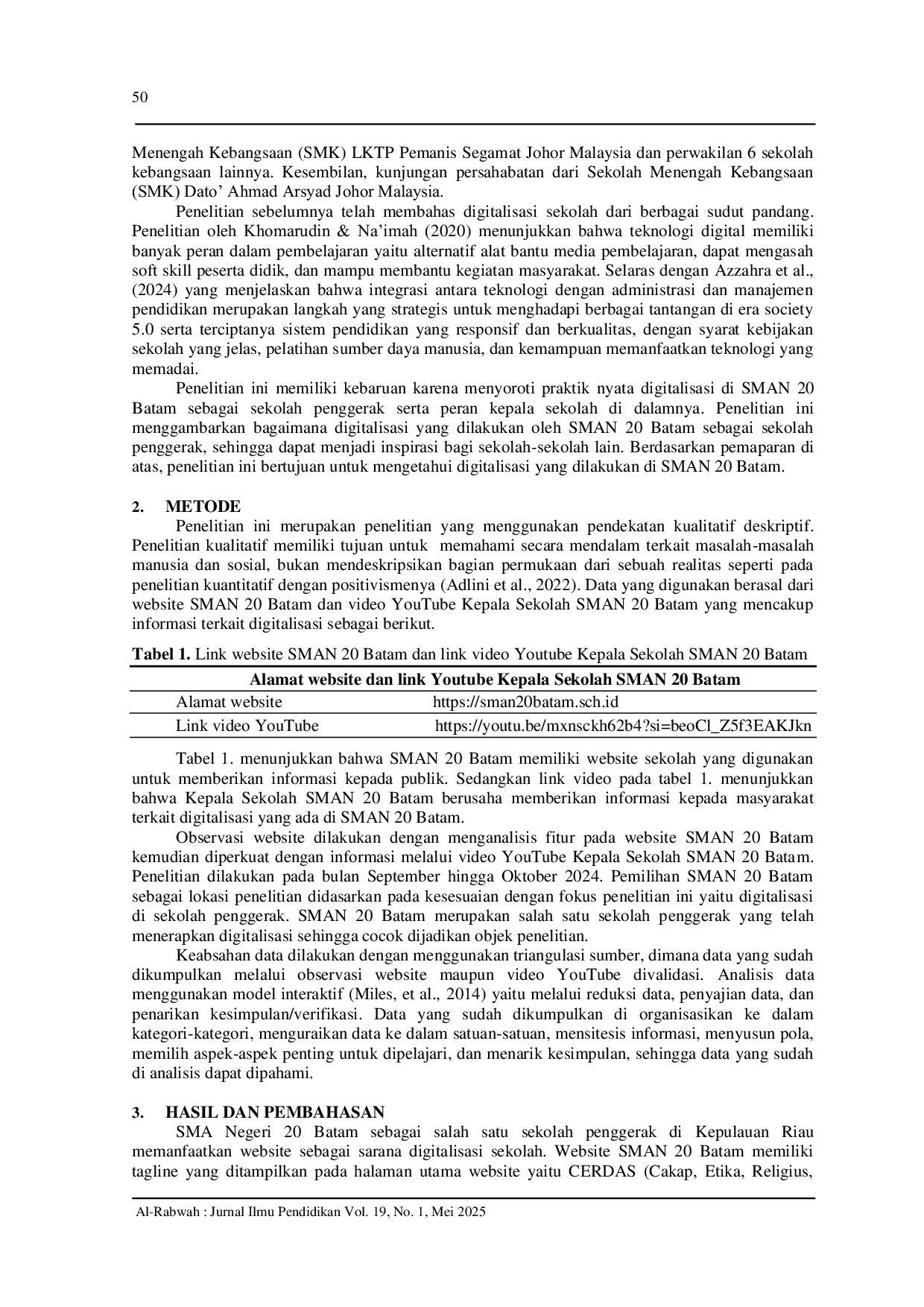 JURIS Digitalisasi Di Sman 20 Batam Sebagai Sekolah Penggerak