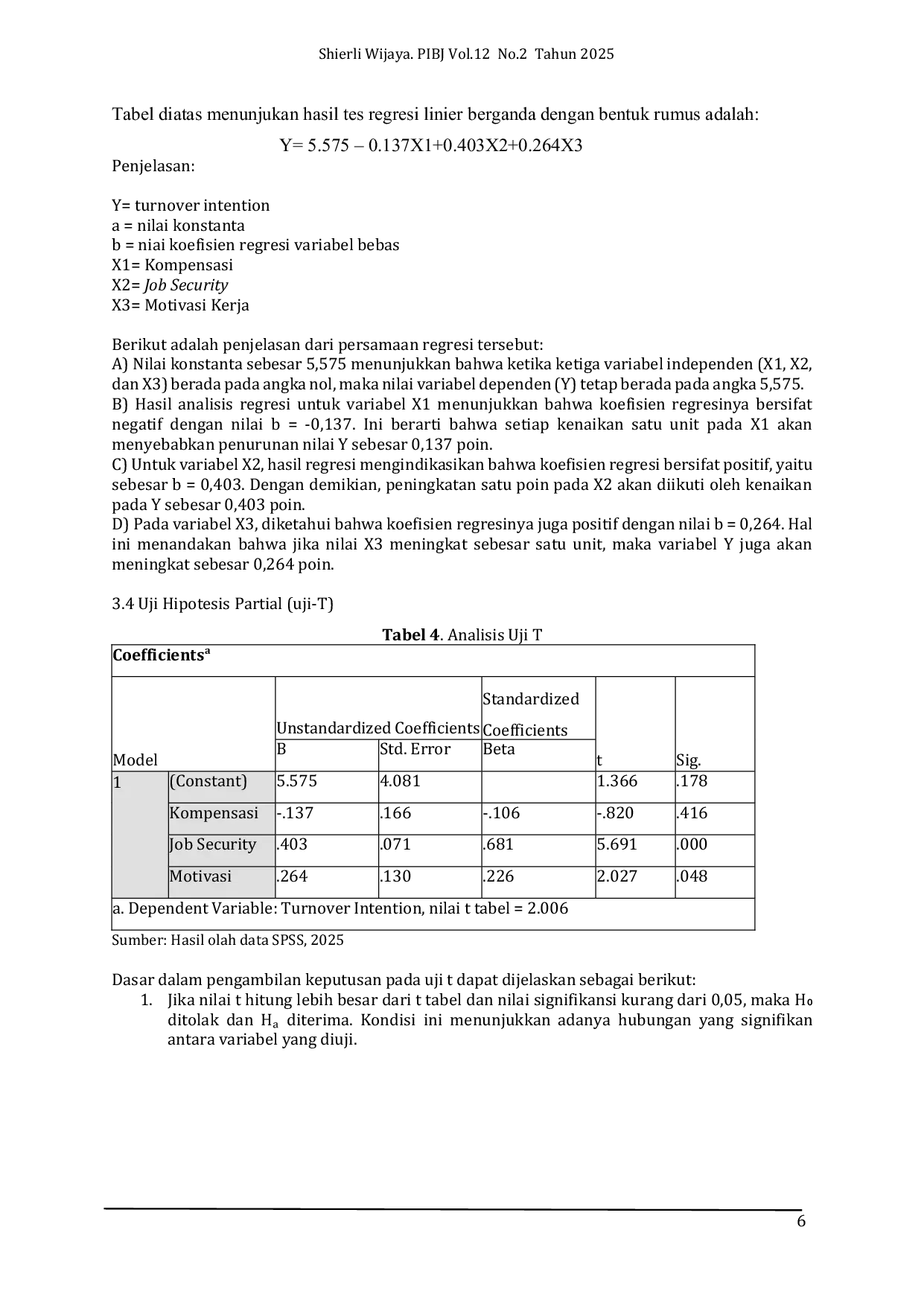 JURIS Pengaruh Kompensasi Job Security dan Motivasi Kerja Terhadap Turnover Intention Karyawan Pada PT Sobein