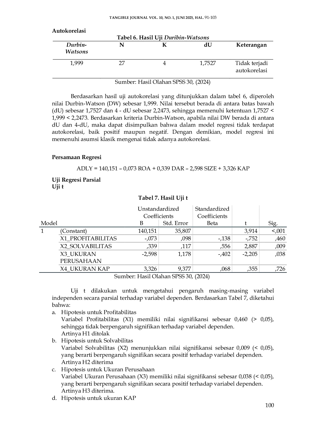 JURIS Pengaruh Profitabilitas Solvabilitas Ukuran Perusahaan Dan Ukuran Kantor Akuntan Publik KAP Terhadap Audit Delay