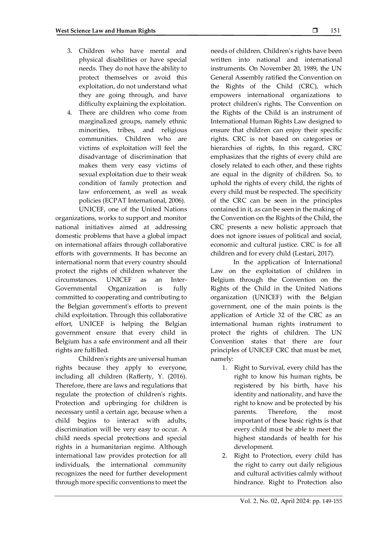 JURIS Commercial Exploitation of Children in Belgium in International Law