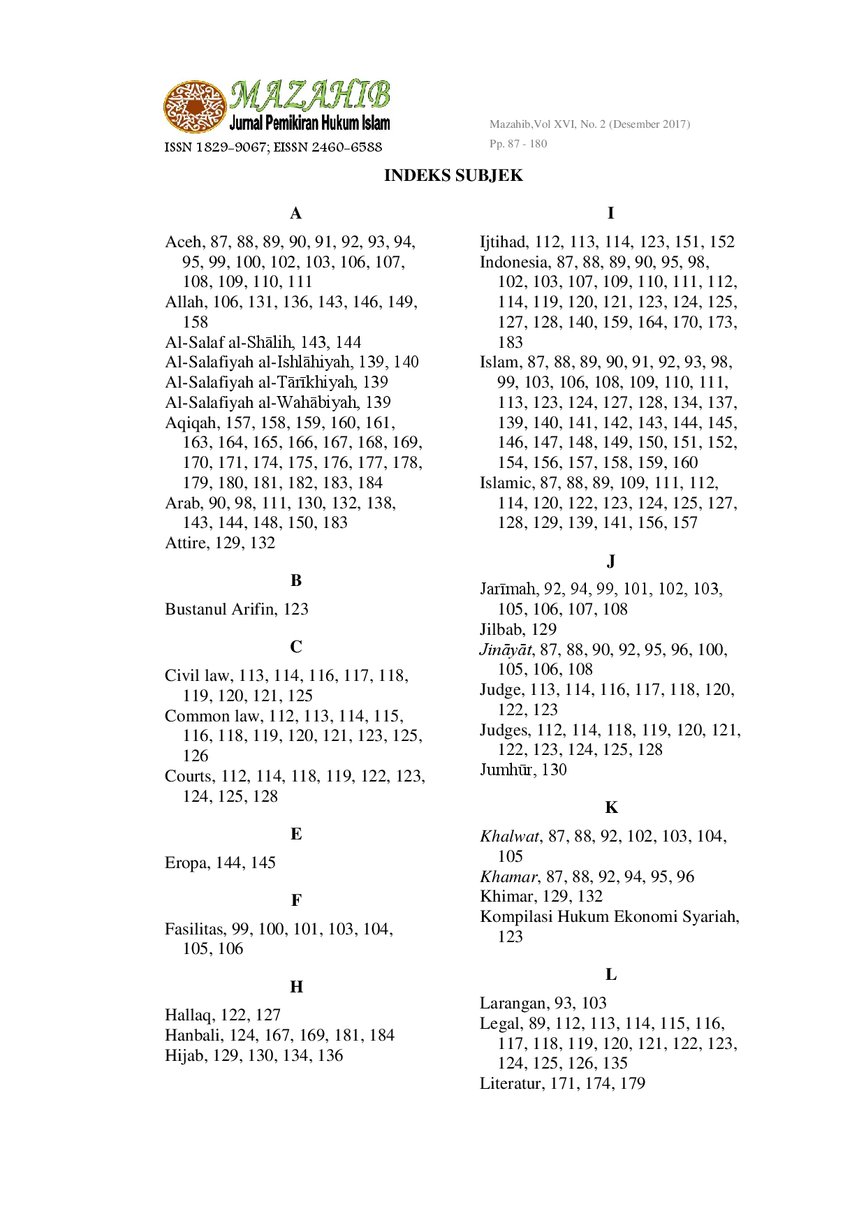 juris Subject and Author Index