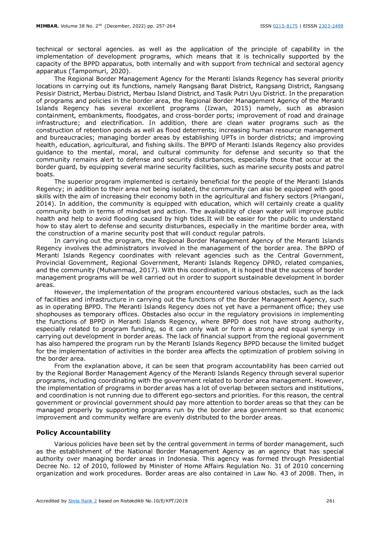 JURIS Government Accountability in Border Management at Riau Province