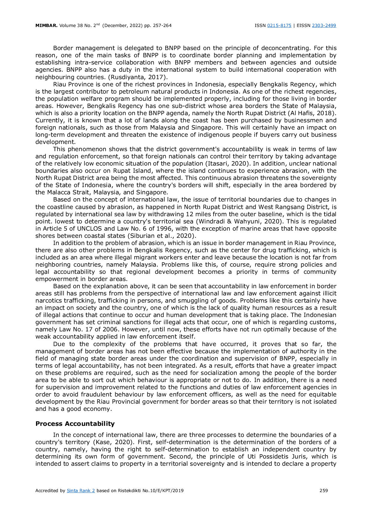 JURIS Government Accountability in Border Management at Riau Province