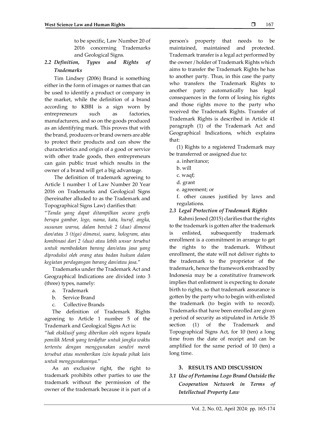 JURIS Protection of Pertamina Logo Intellectual Property Rights against Brand Use outside the Collaboration Network