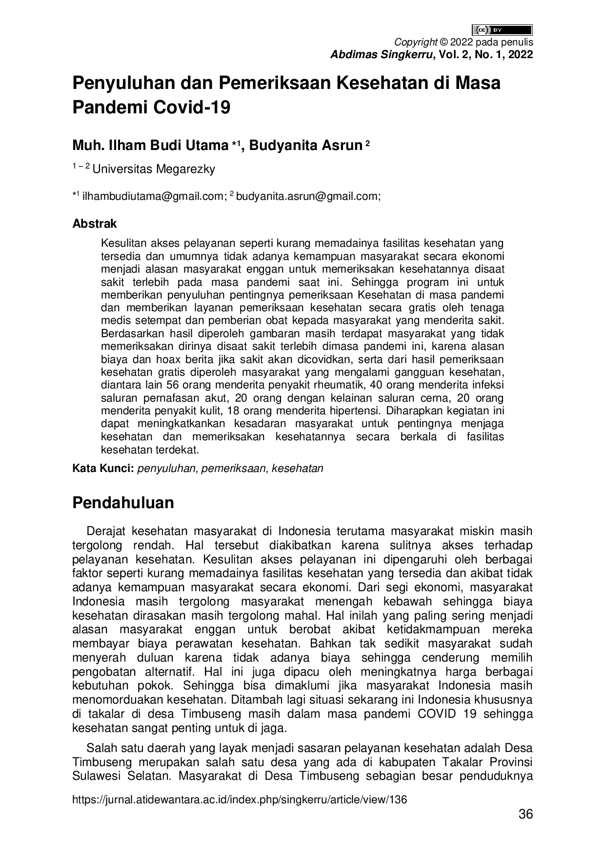 JURIS Penyuluhan dan Pemeriksaan Kesehatan di Masa Pandemi Covid 19