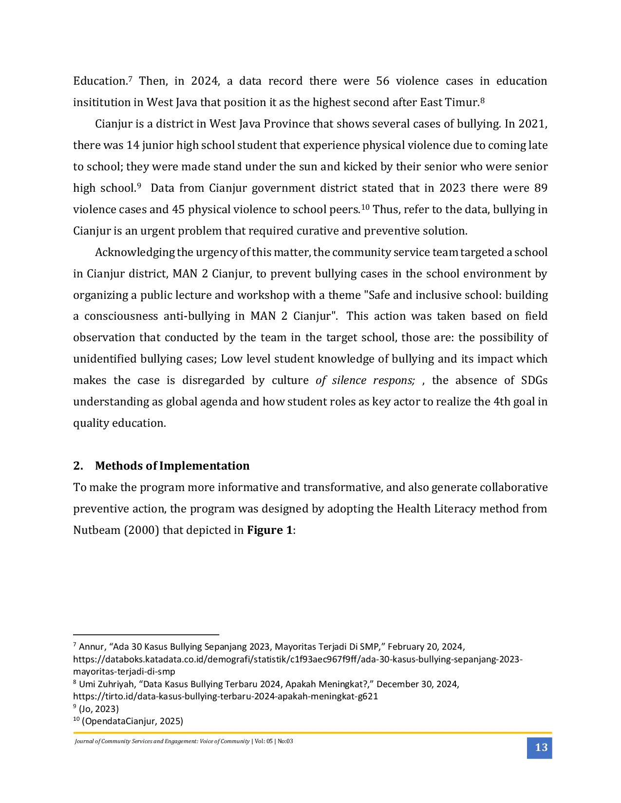 JURIS Building Safe and Inclusive Schools Enhancing Anti Bullying Awareness Based On The Sustainable Development Goals SDGs Agenda At MAN 2 Cianjur