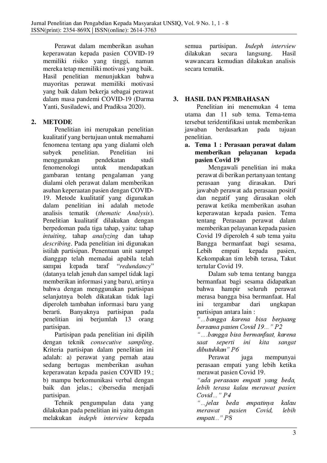 juris Pengalaman Perawat Dalam Memberikan Asuhan Keperawatan Pasien Covid 19