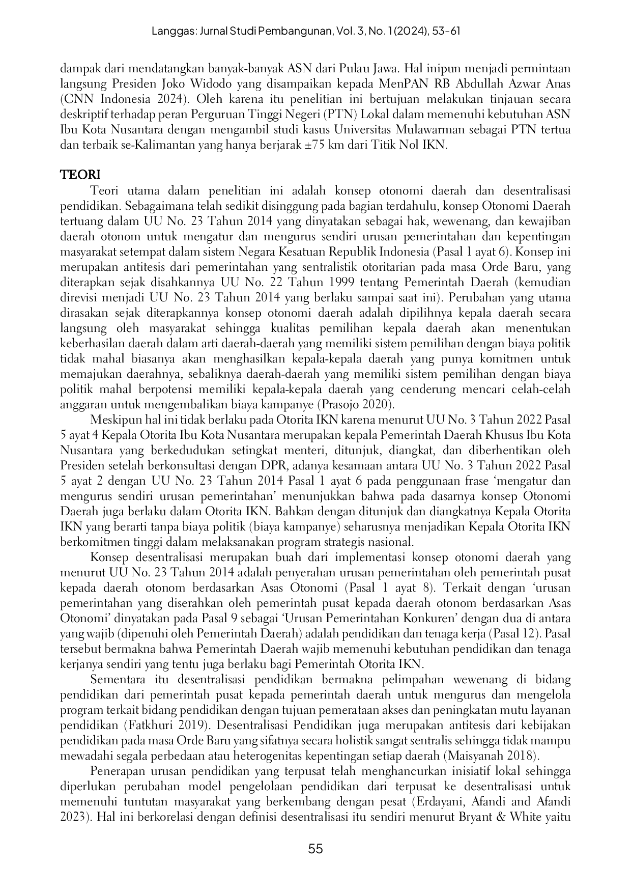 JURIS Peran Universitas Mulawarman dalam Menyiapkan Calon Aparatur Sipil Negara untuk Ibu Kota Nusantara