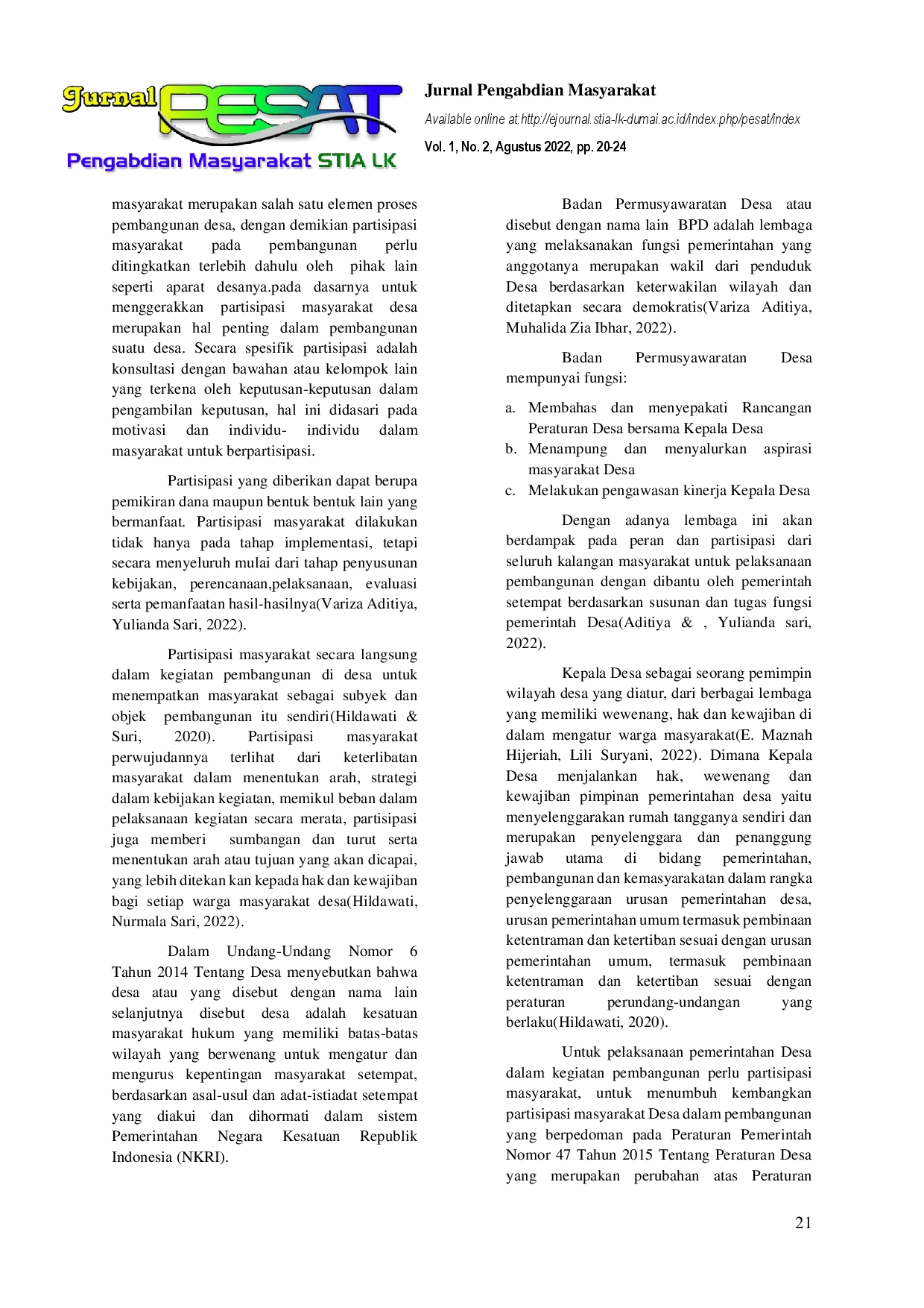 juris Pemberdayaan Masyarakat Dalam Peningkatan Pembangunan Kelurahan Cempedak Rahuk Kecamatan Tanah Putih Kabupaten Rokan Hilir