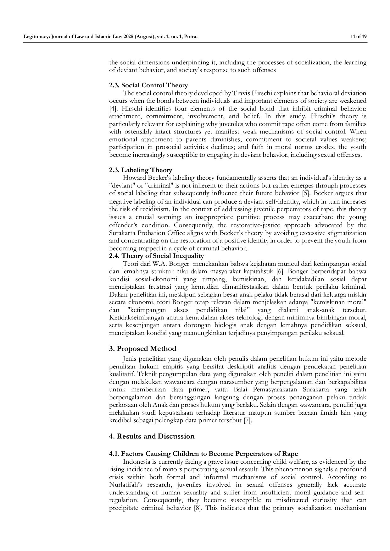 JURIS Restorative Justice and Social Reintegration of Juvenile Sexual Offenders A Case Study of the Surakarta Juvenile Probation Office BAPAS