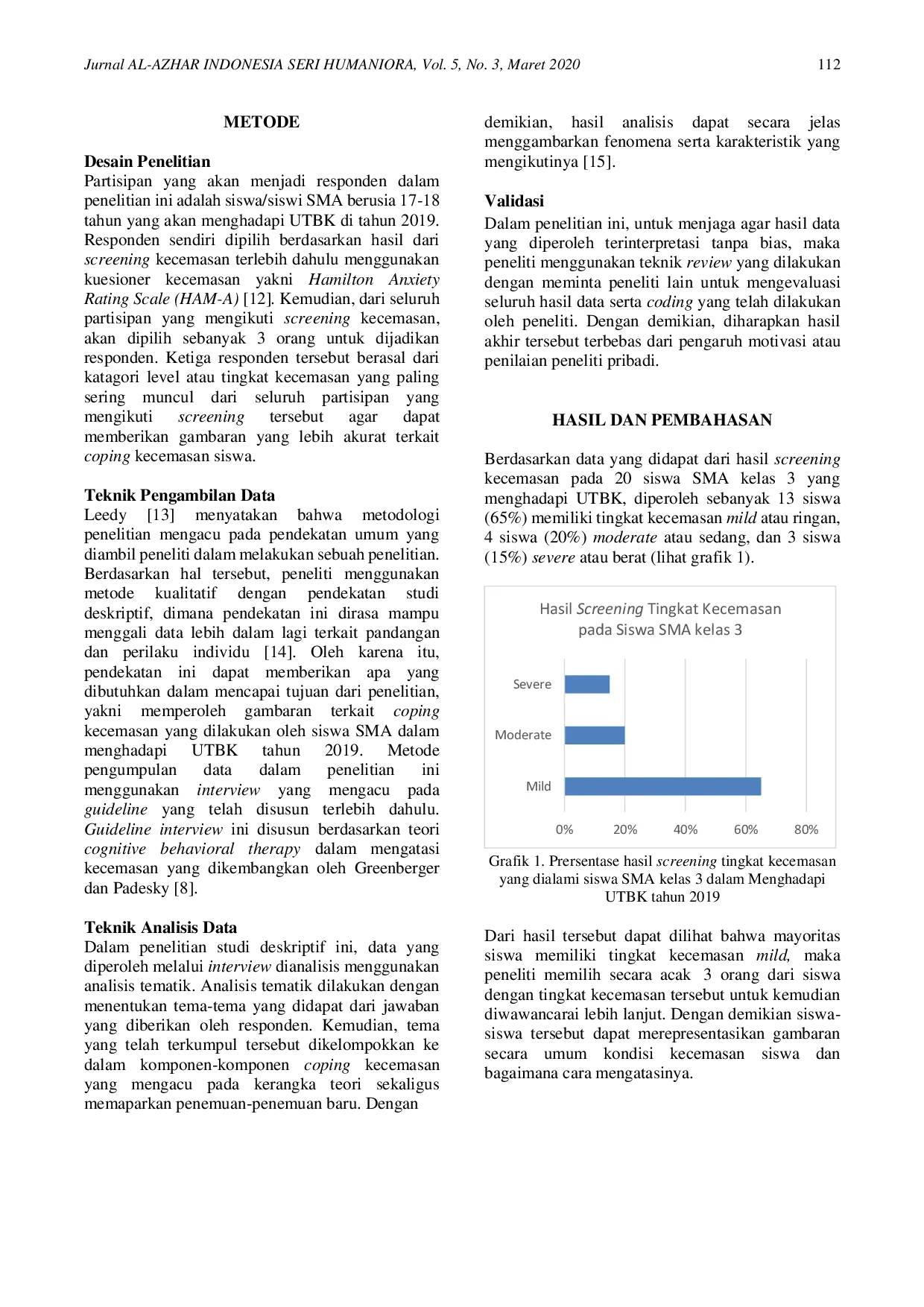 JURIS Coping Kecemasan Siswa SMA dalam Menghadapi Ujian Tulis Berbasis Komputer UTBK Tahun 2019