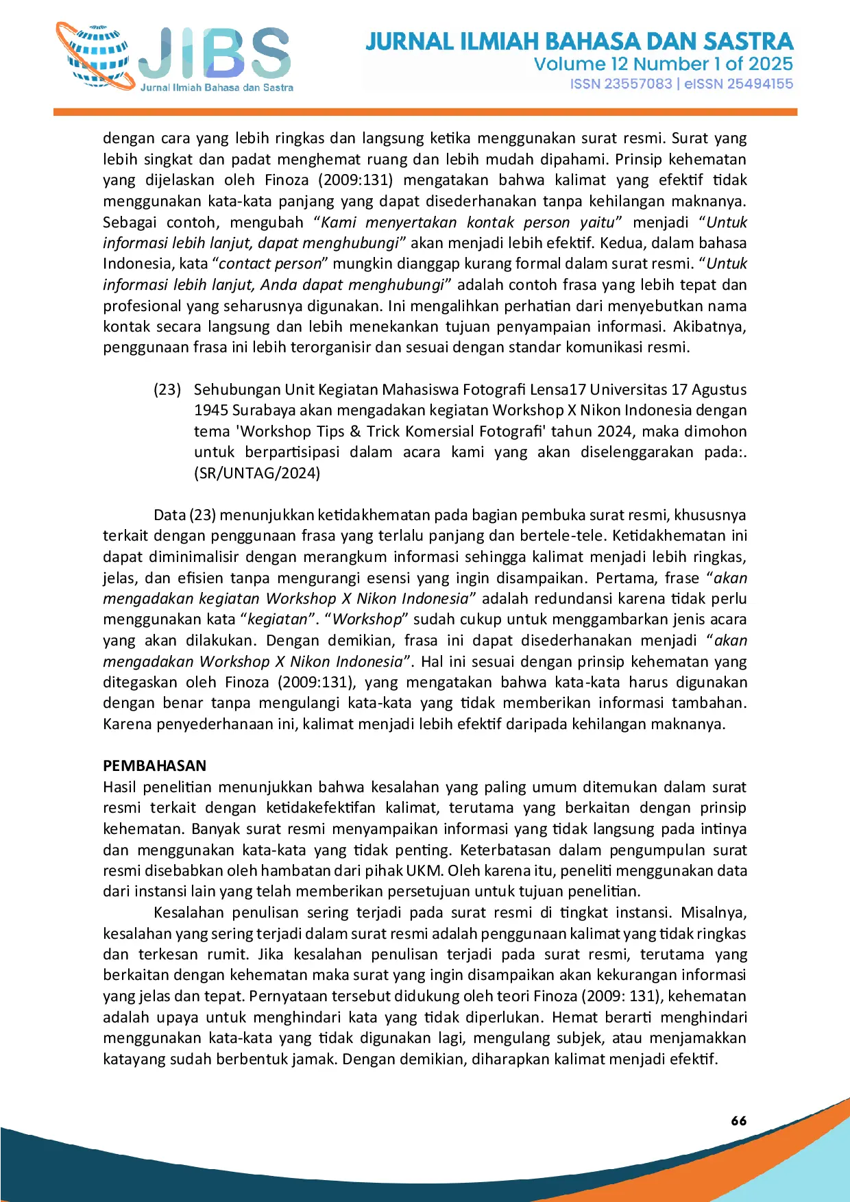 JURIS KETIDAKHEMATAN PADA SURAT RESMI UNIT KEGIATAN MAHASISWA UNIVERSITAS PGRI ADI BUANA SURABAYA Ketidakhematan Surat Resmi Unit Kegiatan Mahasiswa