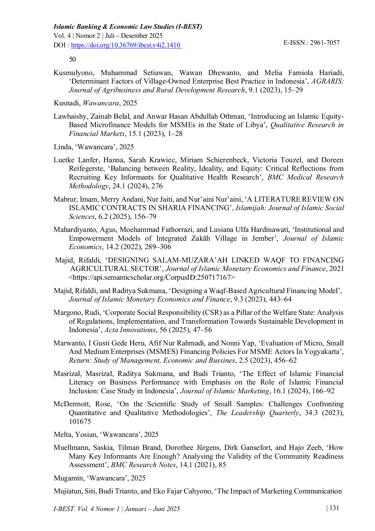 JURIS Implementasi Akad Akad Ekonomi Syariah dalam Pengelolaan Bumdes di Kabupaten Rokan Hulu Riau