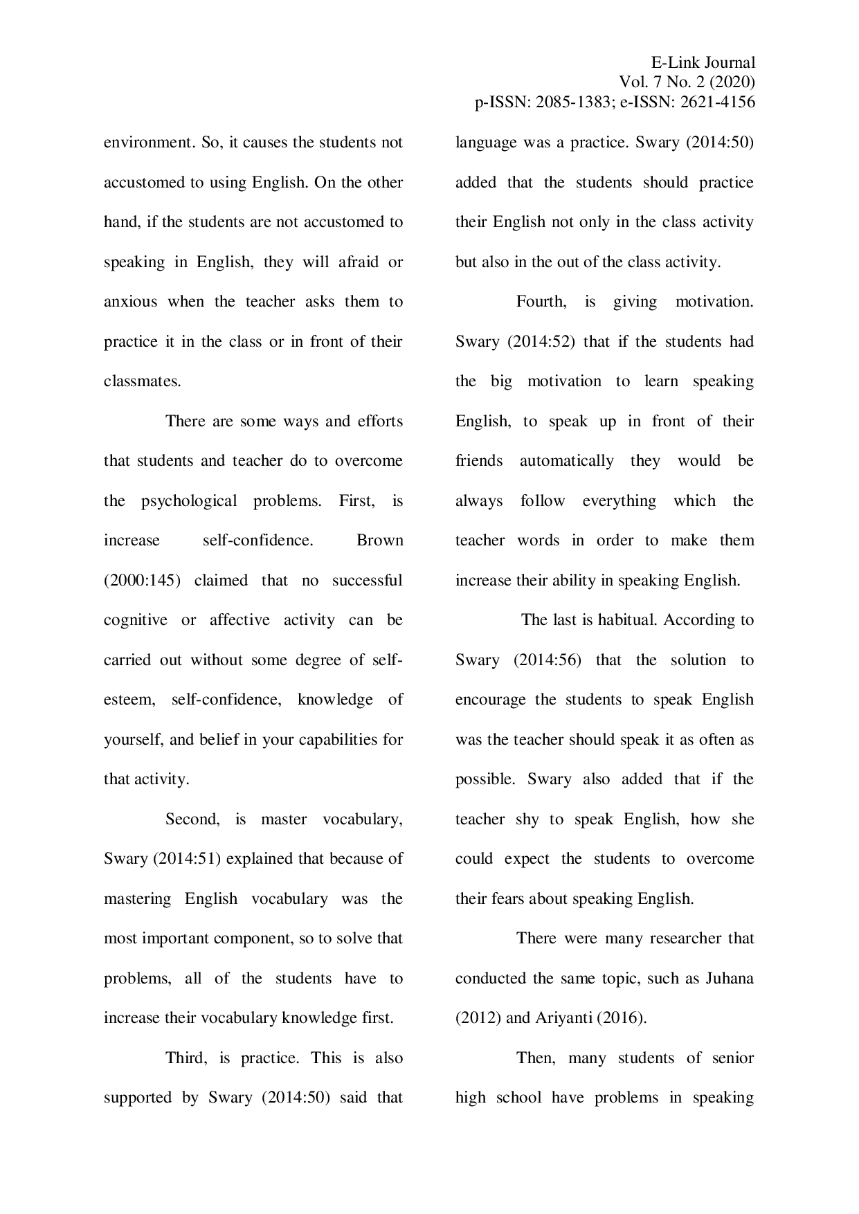 juris Psychological Problems In Speaking English Of The Students Of Vocational Senior High School