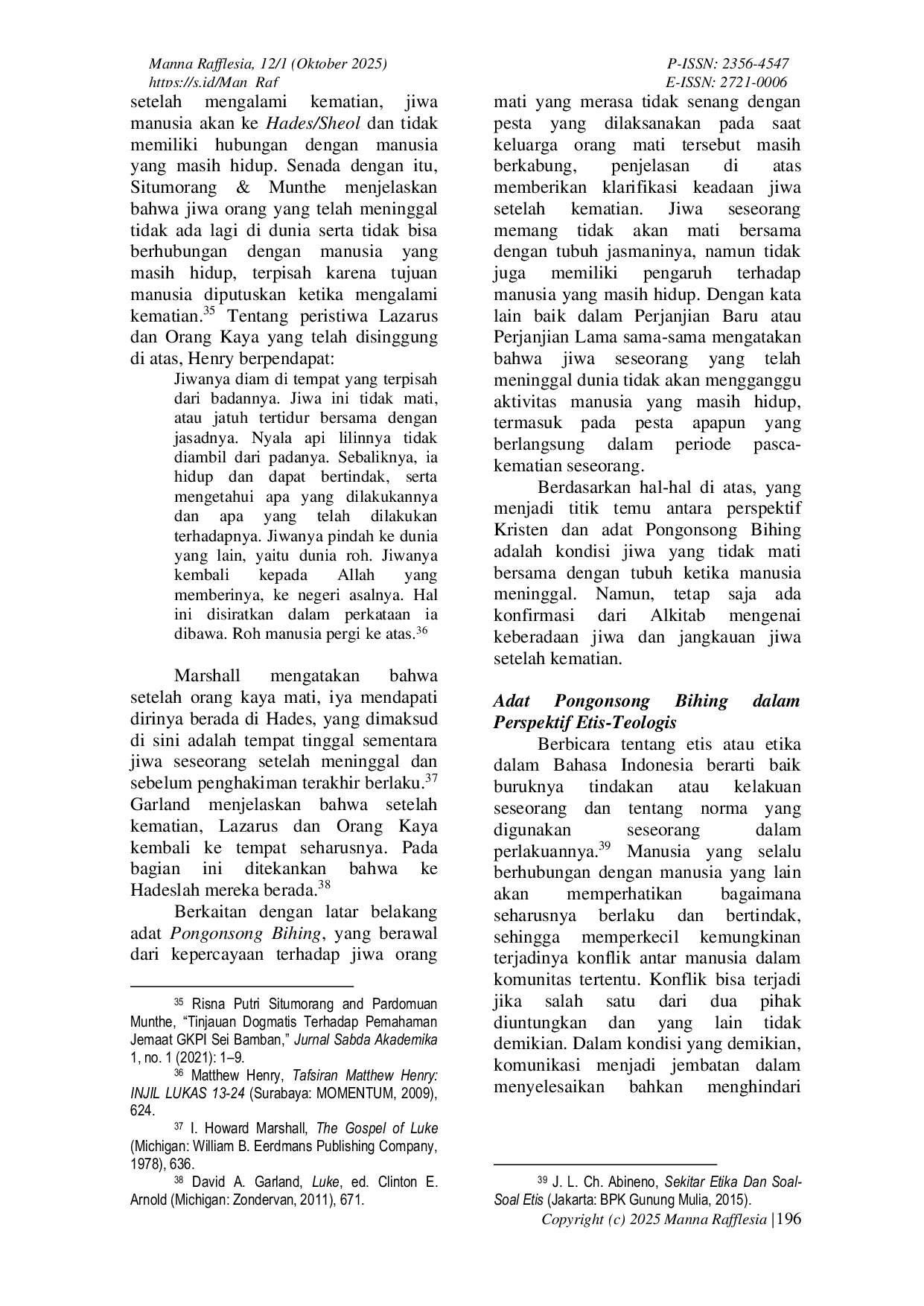 JURIS Pendekatan Teologi Agama Agama Terhadap Ritual Pongonsong Bihing Di Suku Saluan Kristen