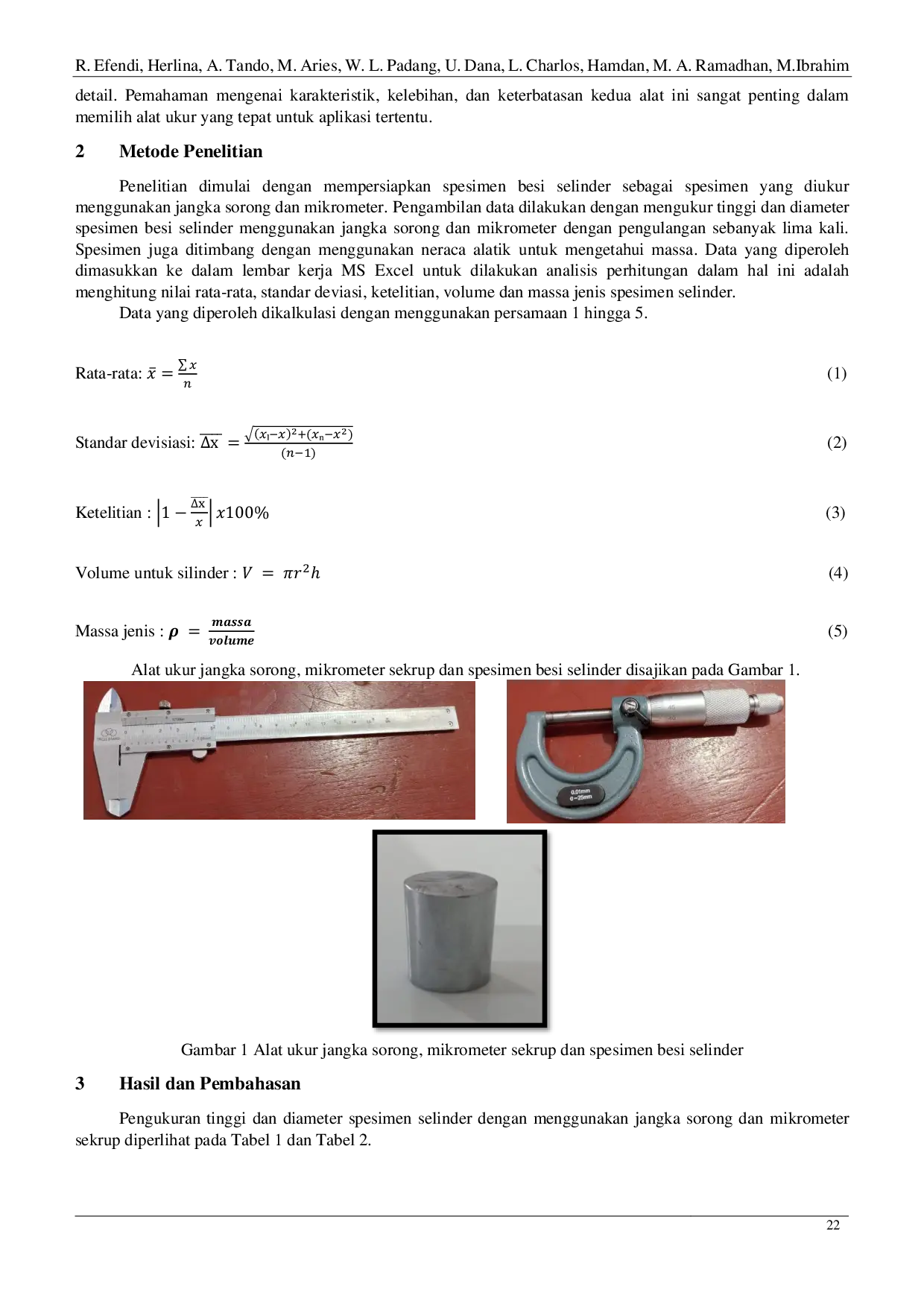 JURIS Pengukuran Spesimen Selinder menggunakan Jangka Sorong dan Mikrometer Sekrup