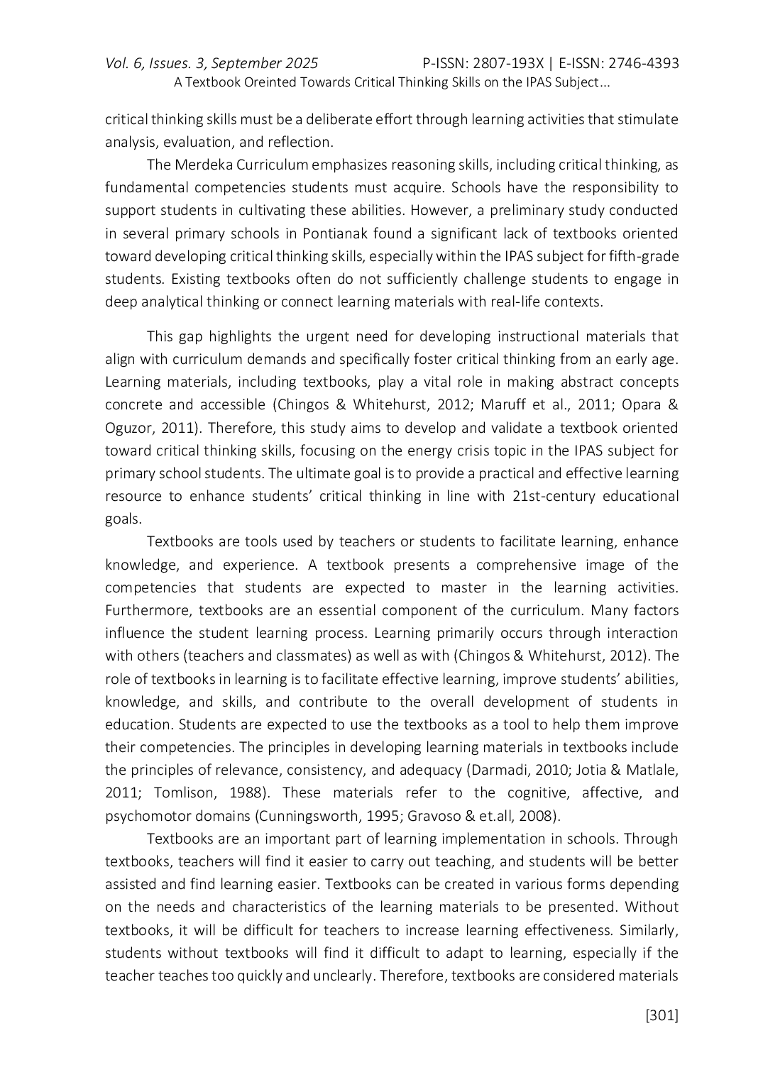 JURIS A Textbook Oriented Towards Critical Thinking Skills on The IPAS Subject Energy Crisis for Primary School