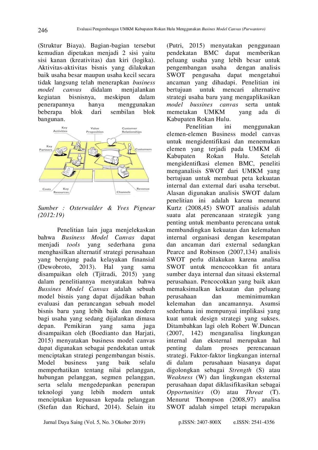 juris Evaluasi Pengembangan UMKM Kabupaten Rokan Hulu Menggunakan Busines Model Canvas