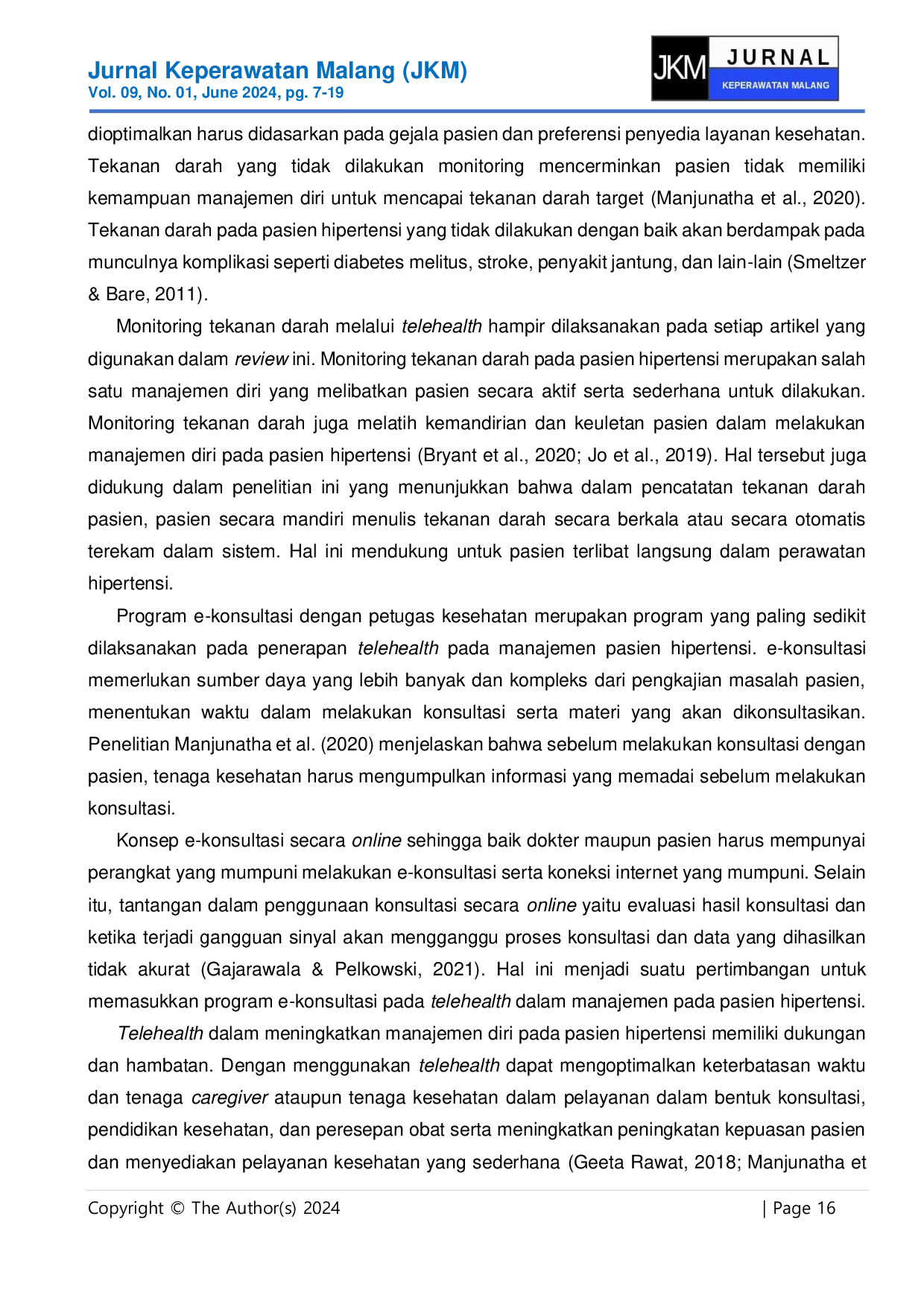 JURIS Telehealth Intervention for Self management Among Patient with Hypertension A Scoping Review