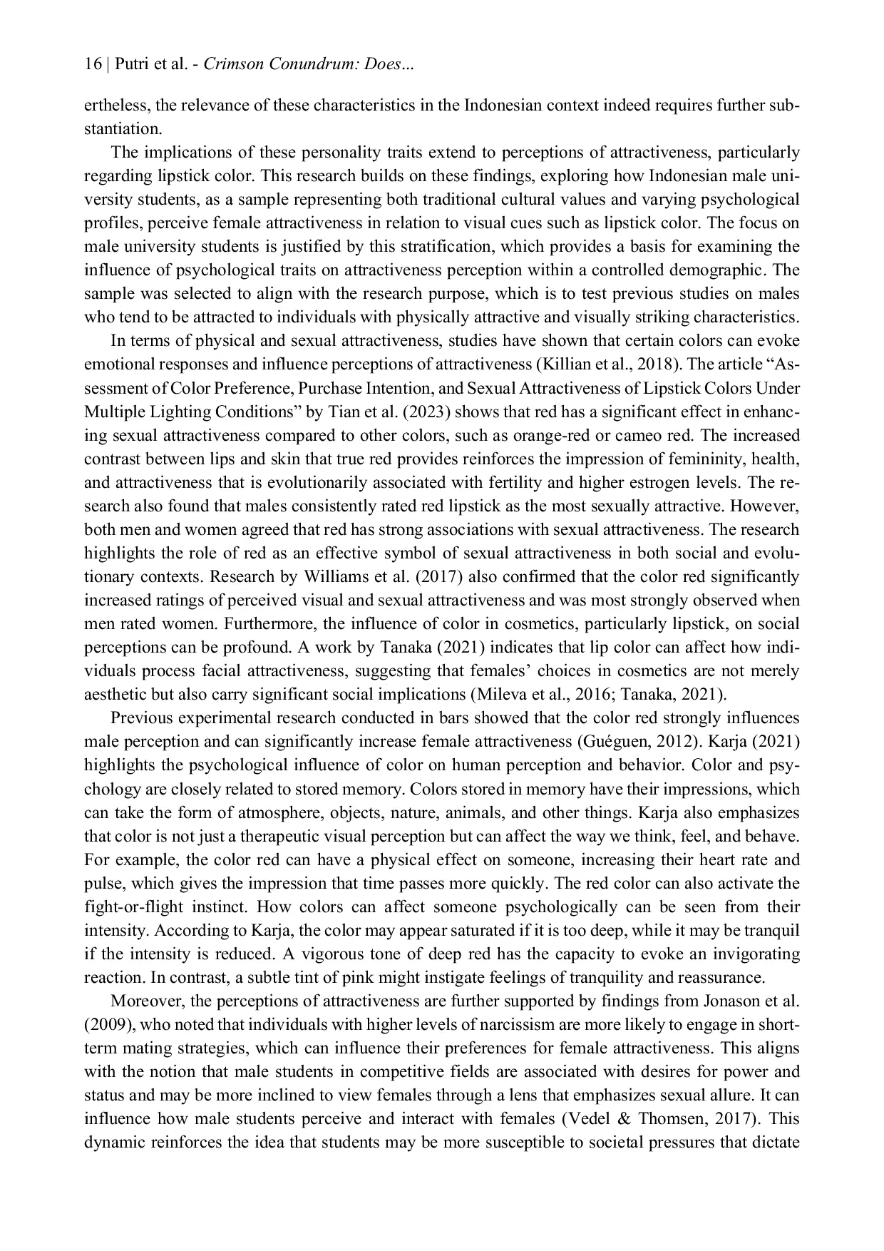 JURIS Crimson Conundrum Does Red Lipstick Truly Captivate Male University Students