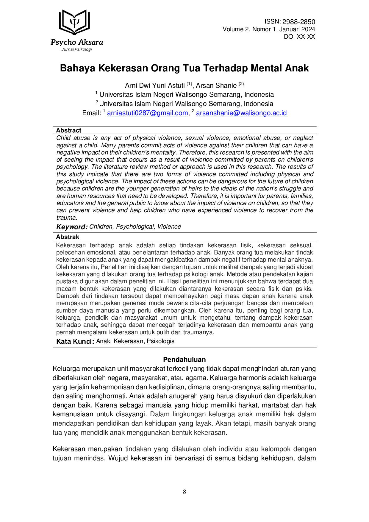 JURIS Bahaya Kekerasan Orang Tua Terhadap Mental Anak