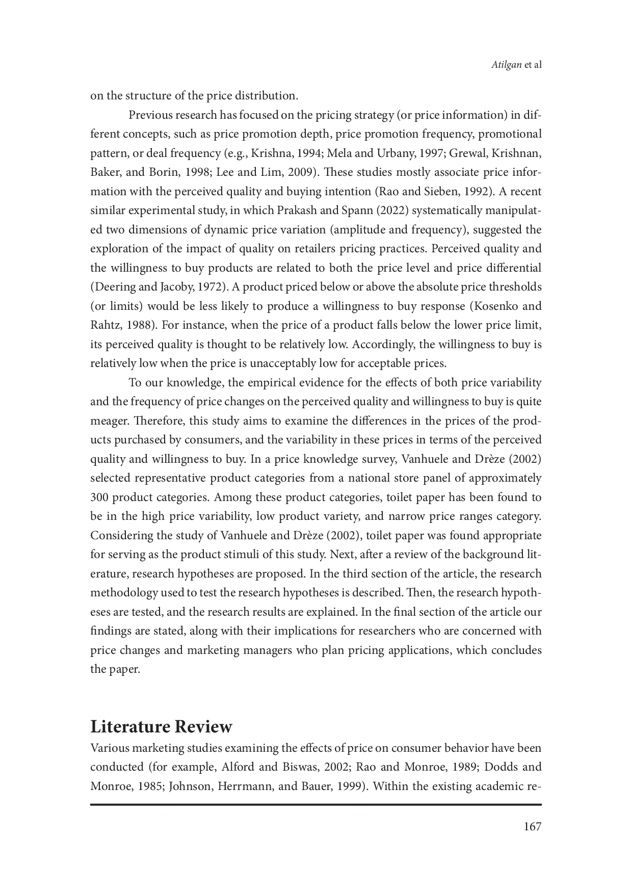 juris Examination of Consumers Perceived Quality and Willingness to Buy in the Context of Price Variability and Frequency of Price Change A Study of Retail Products