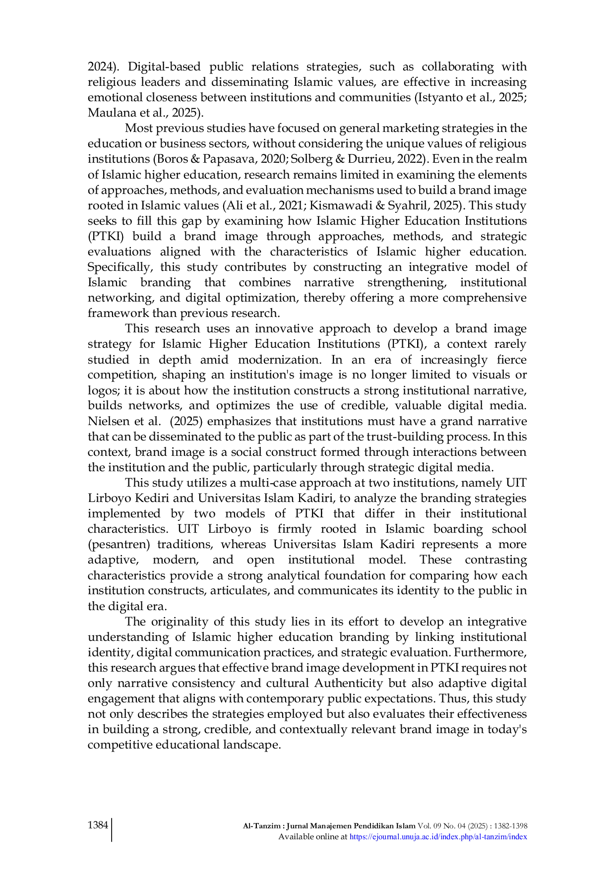 JURIS Branding Strategies for Strengthening the Identity of Islamic Higher Education Institutions