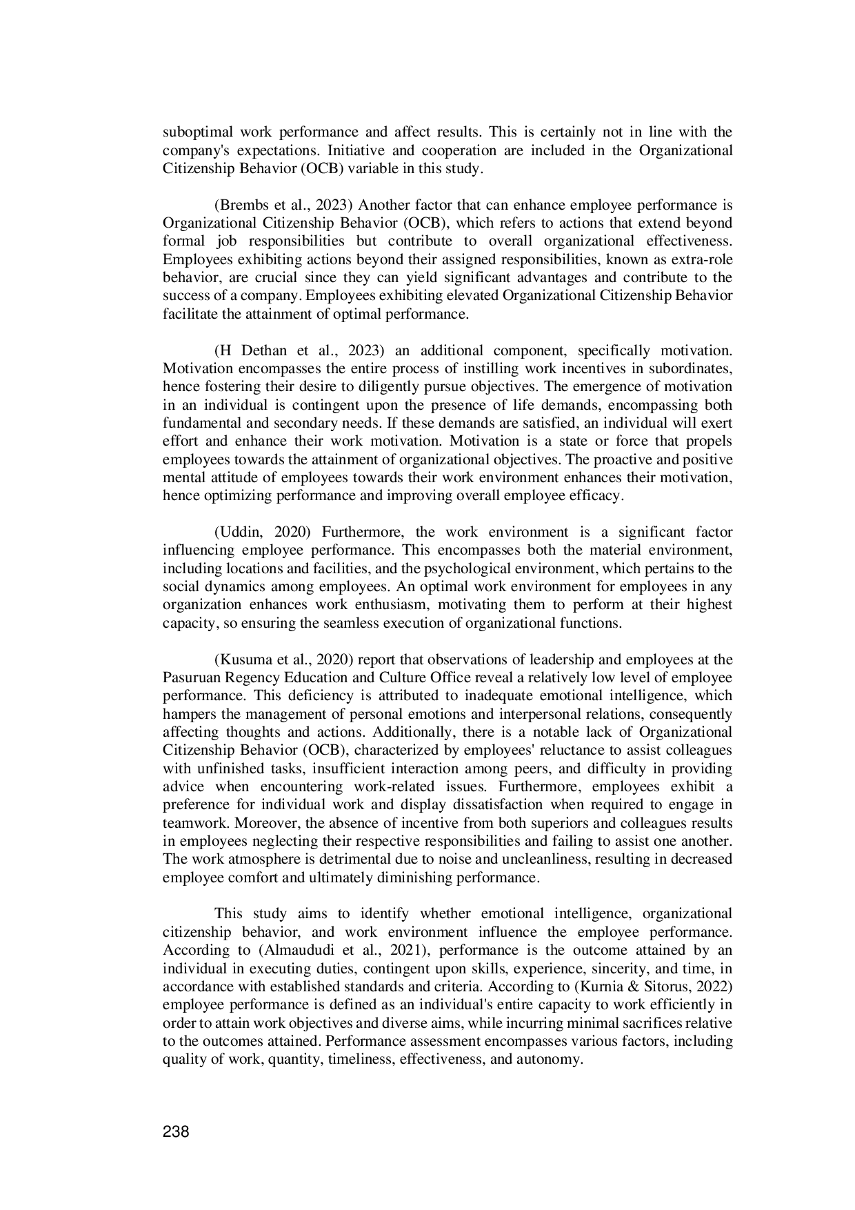 JURIS Pengaruh Kecerdasan Emosional Perilaku Kewarganegaraan Organisasi Motivasi dan Lingkungan Kerja Terhadap Kinerja Karyawan