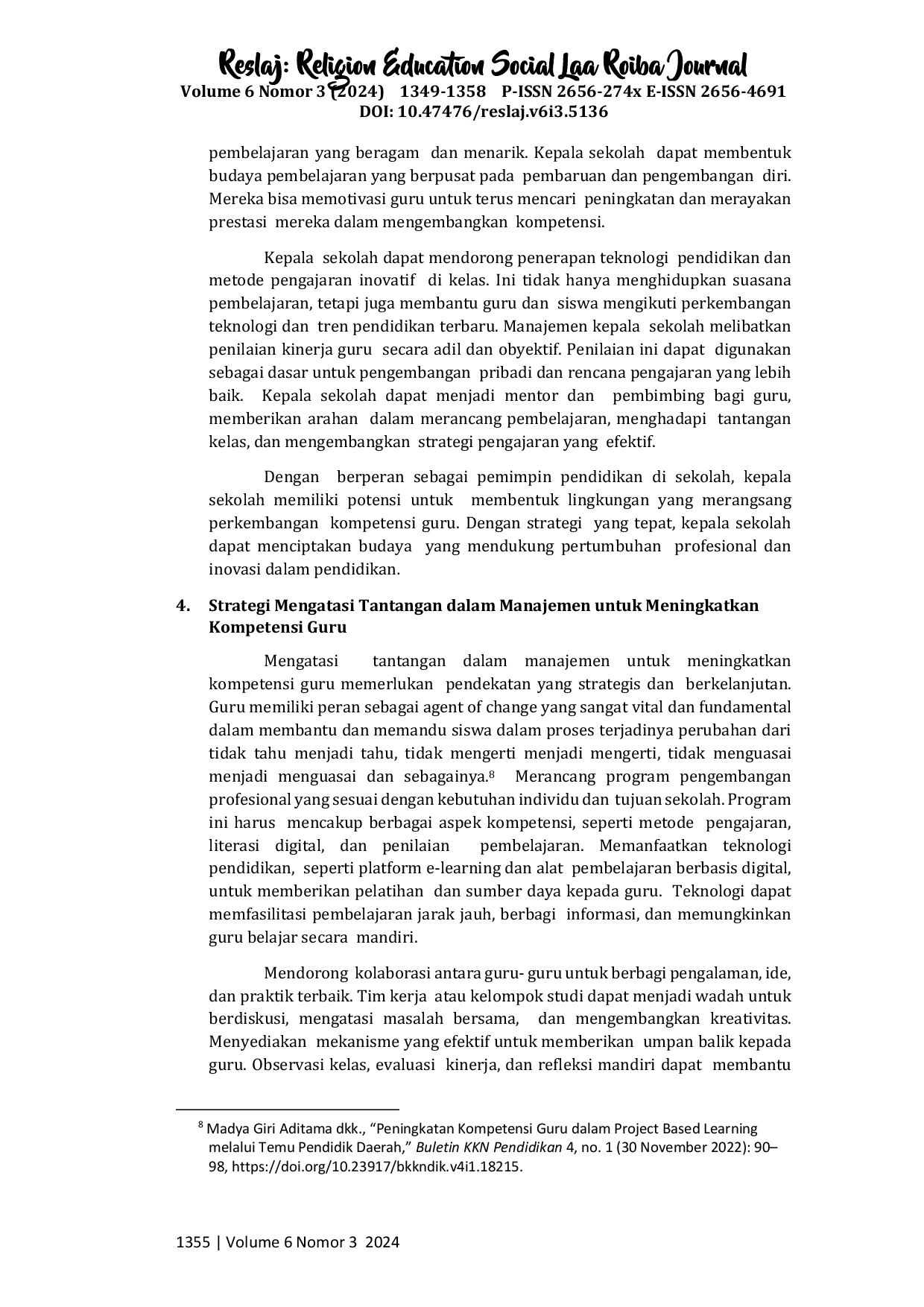 JURIS Analisis Manajemen Kepala Sekolah dalam Meningkatkan Kompetensi Guru pada Lembaga Pendidikan