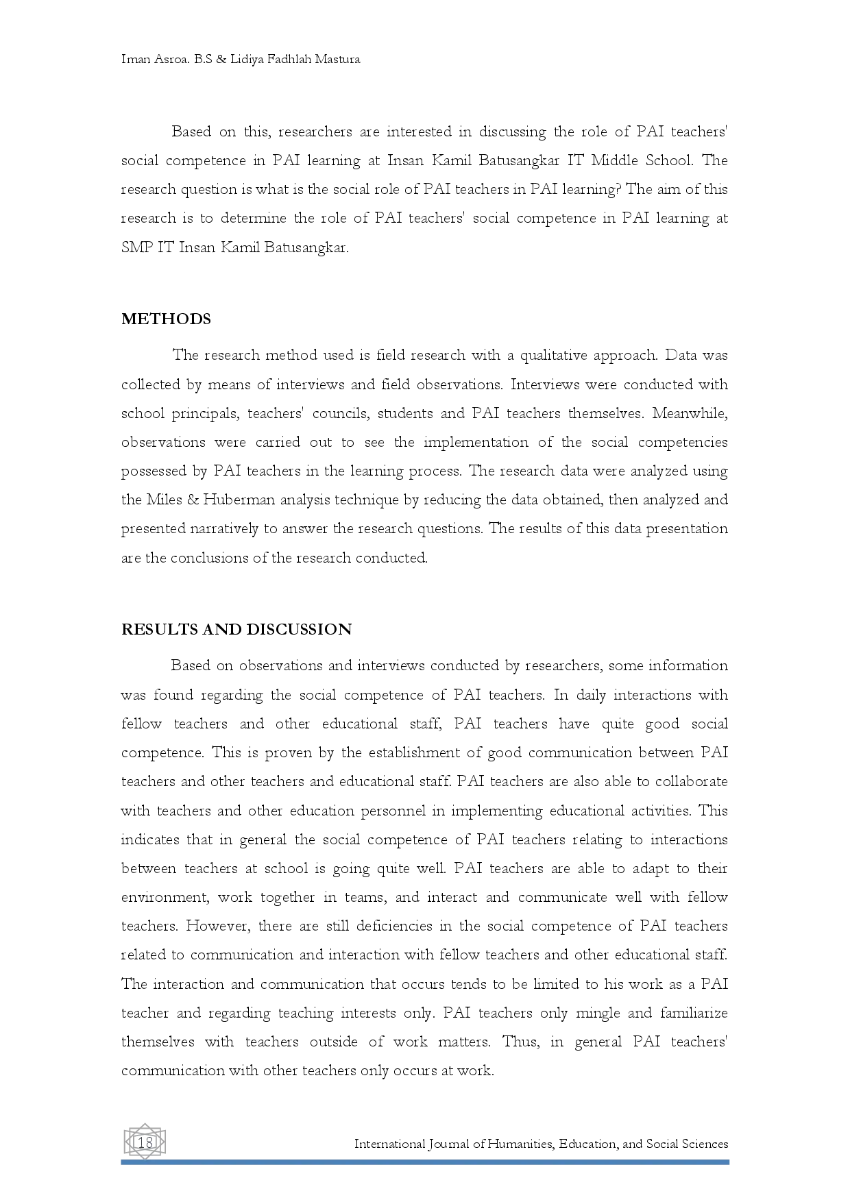 juris The Role of PAI Teachers Social Competence in the Learning Process