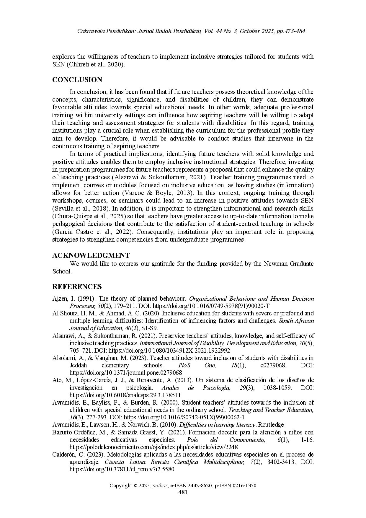 juris Knowledge and attitudes towards special educational needs A study with future teachers