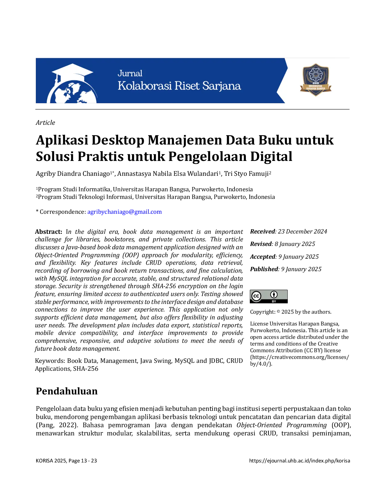 JURIS Aplikasi Desktop Manajemen Data Buku untuk Solusi Praktis untuk Pengelolaan Digital