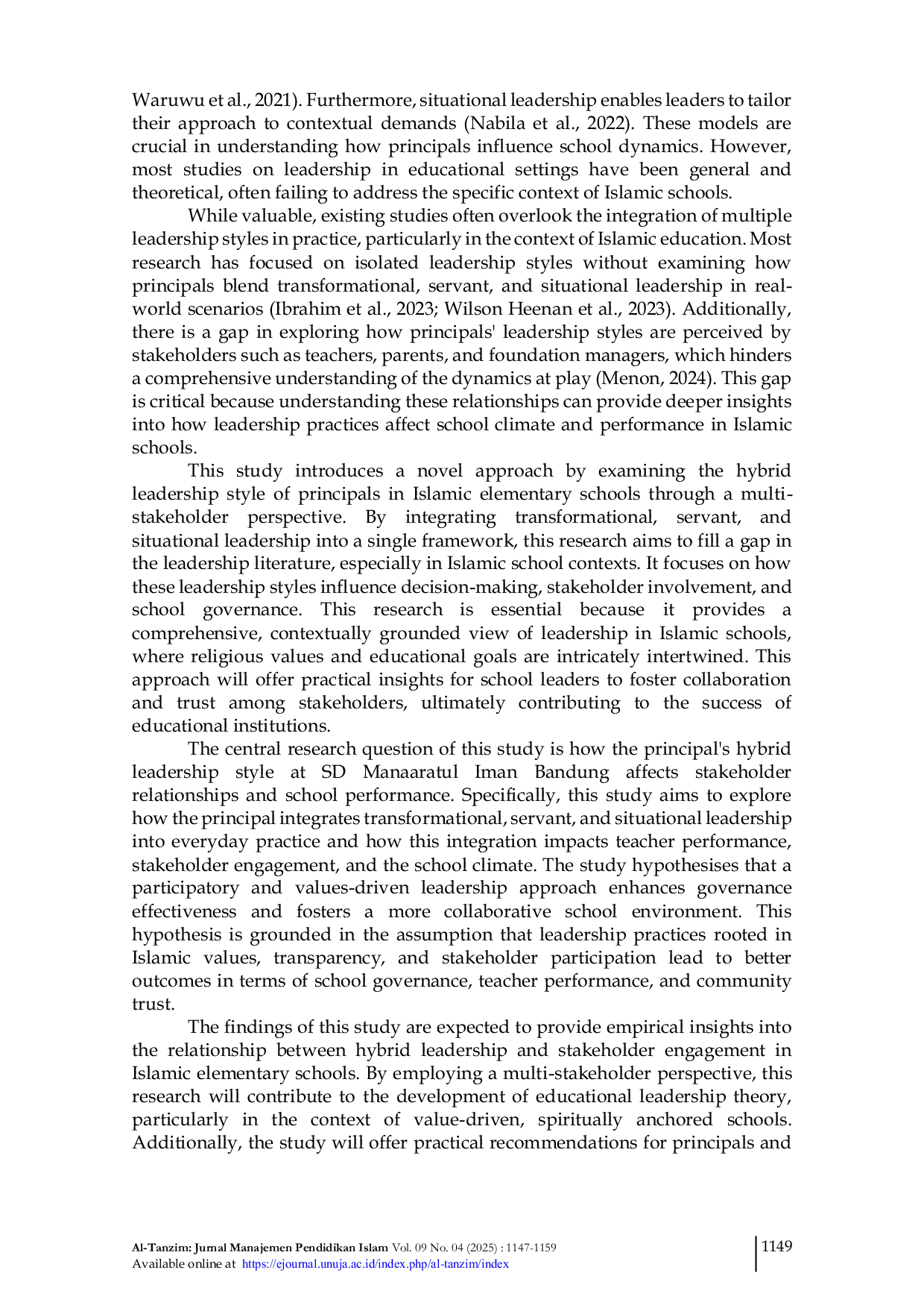 JURIS Building Trust and Collaboration The Impact of Hybrid Leadership on Stakeholder Relations in Islamic Education