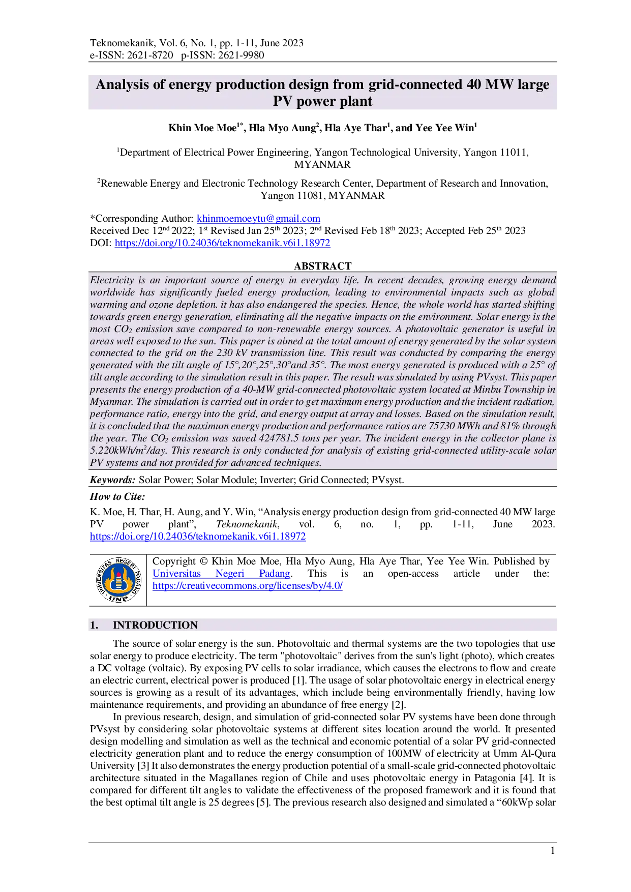 JURIS Analysis Of Energy Production Design From Grid Connected 40 Mw Large Pv Power Plant
