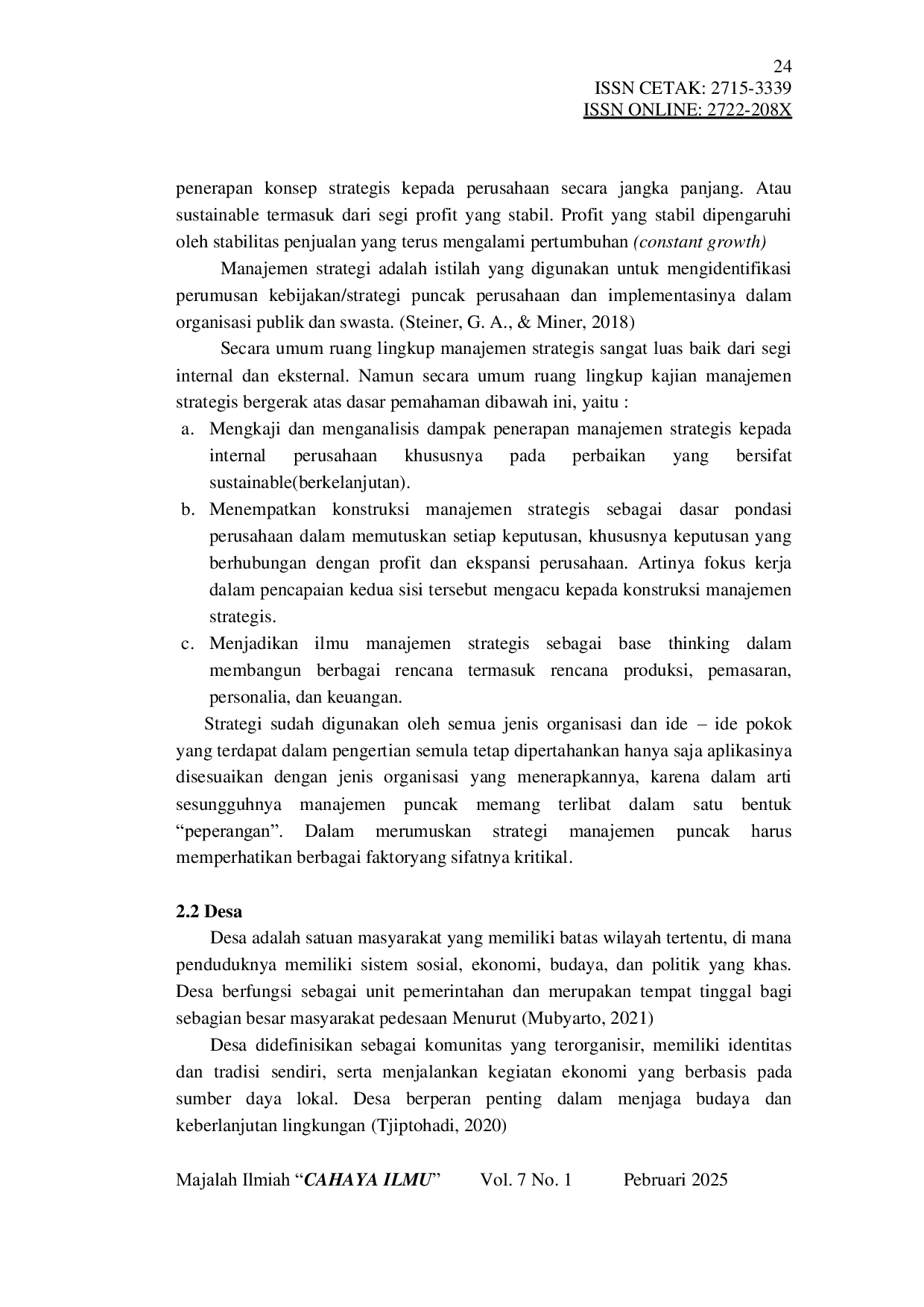 JURIS Strategi Kepala Desa Dalam Meningkatkan Kinerja Pegawai di Desa Wonojati Kecamatan Jenggawah Kabupaten Jember