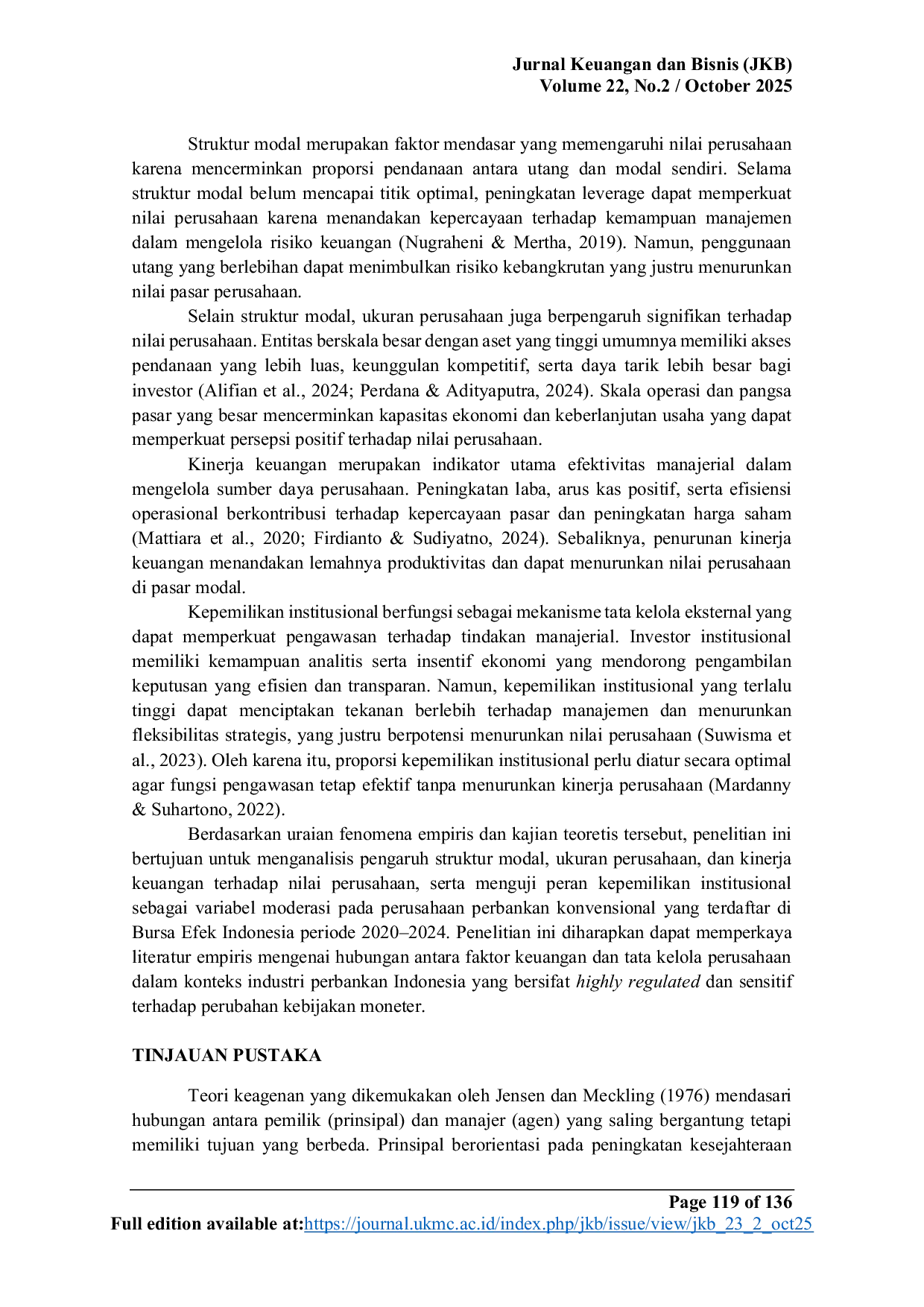 JURIS Struktur Modal Ukuran dan Kinerja Keuangan terhadap Nilai Perusahaan Peran Tata Kelola sebagai Pemoderasi