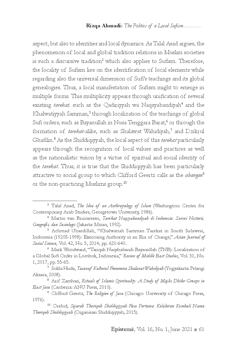 juris THE POLITICS OF A LOCAL SUFISM IN CONTEMPORARY INDONESIA A Closed Look at The Shiddiqiyyah Tarekat