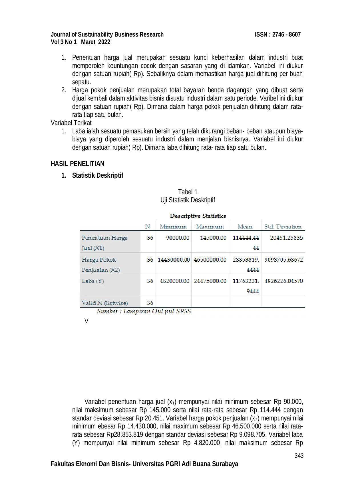 JURIS Pengaruh Penentuan Harga Jual dan Harga Pokok Penjualan Terhadap Laba pada Toko Sepatu Vletcher Tanggulangin Sidoarjo