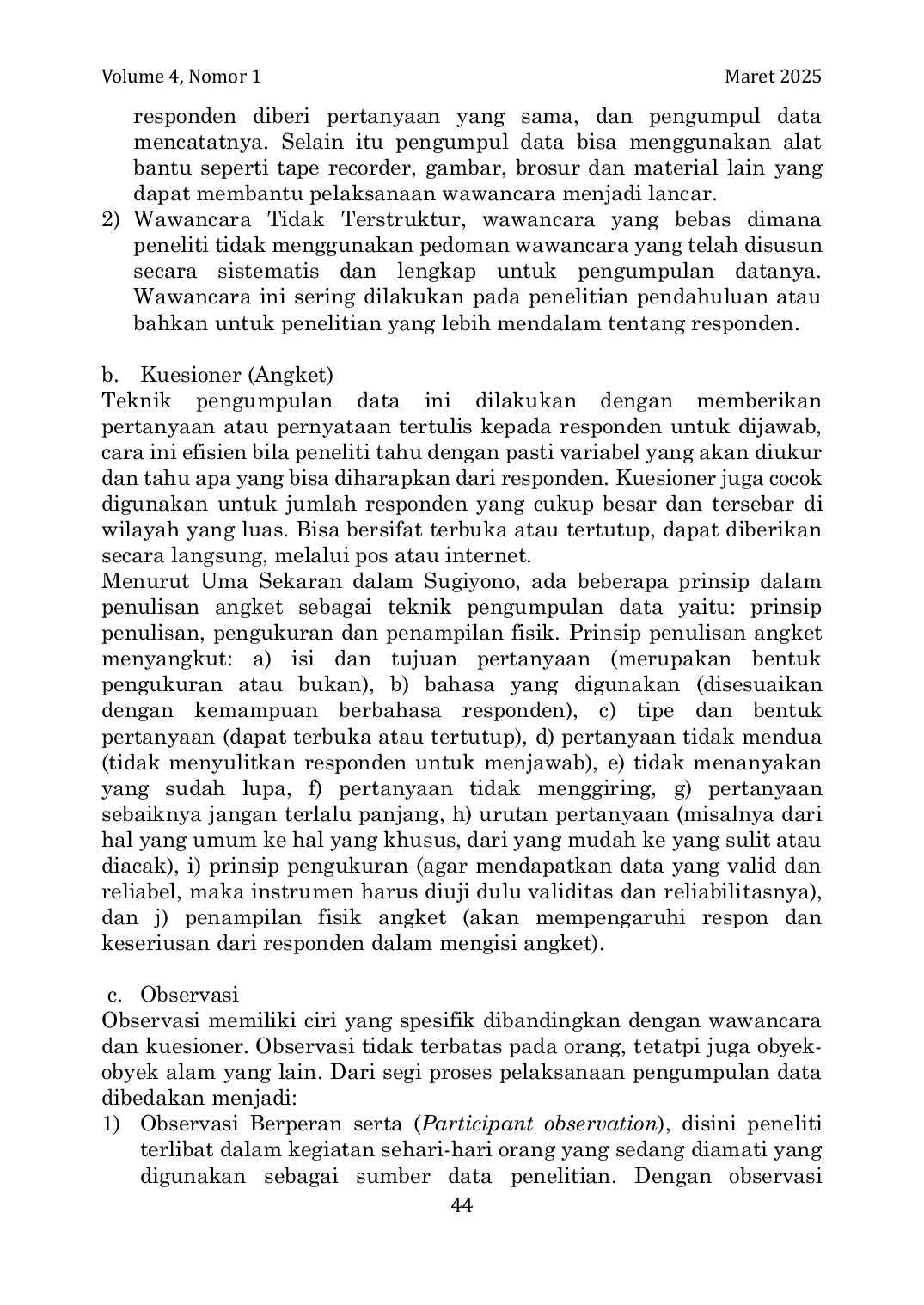 JURIS Instrumen dan Pengumpulan Data dalam Meningkatkan Kualitas Data pada Penelitian Pendidikan