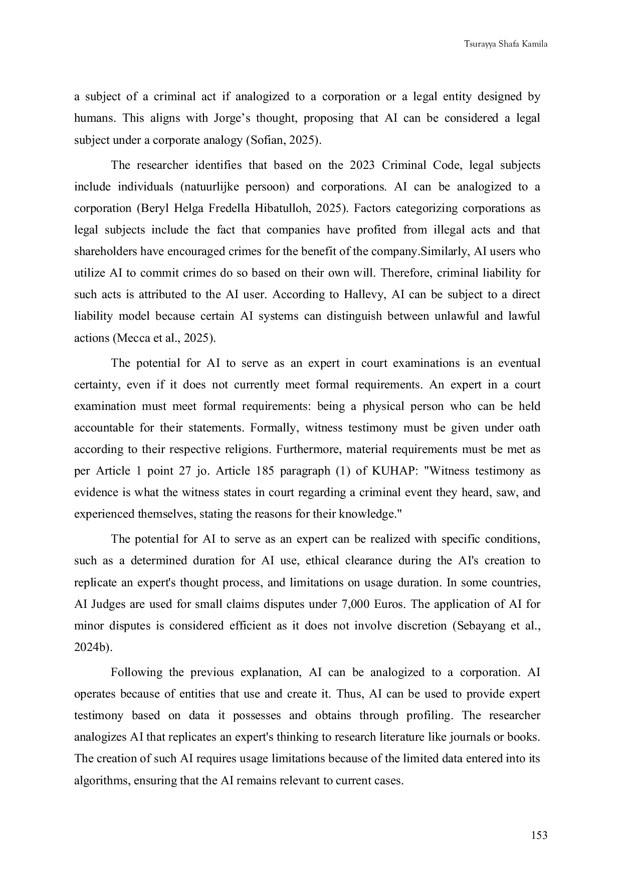 JURIS The Role of Artificial Intelligence in Criminal Procedure Law Can It Be Considered a Legal Subject