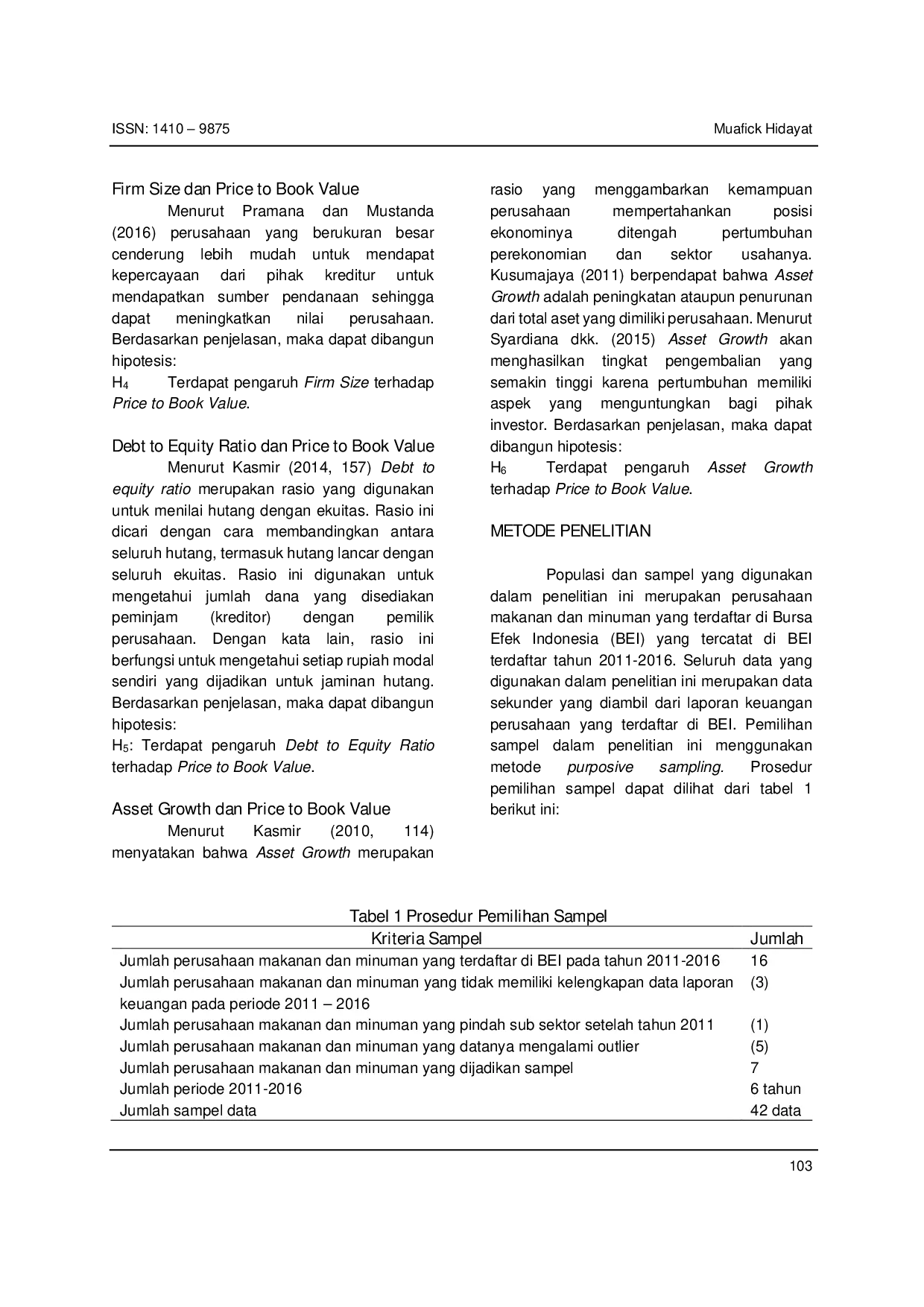 JURIS Faktor Yang Mempengaruhi Price To Book Value