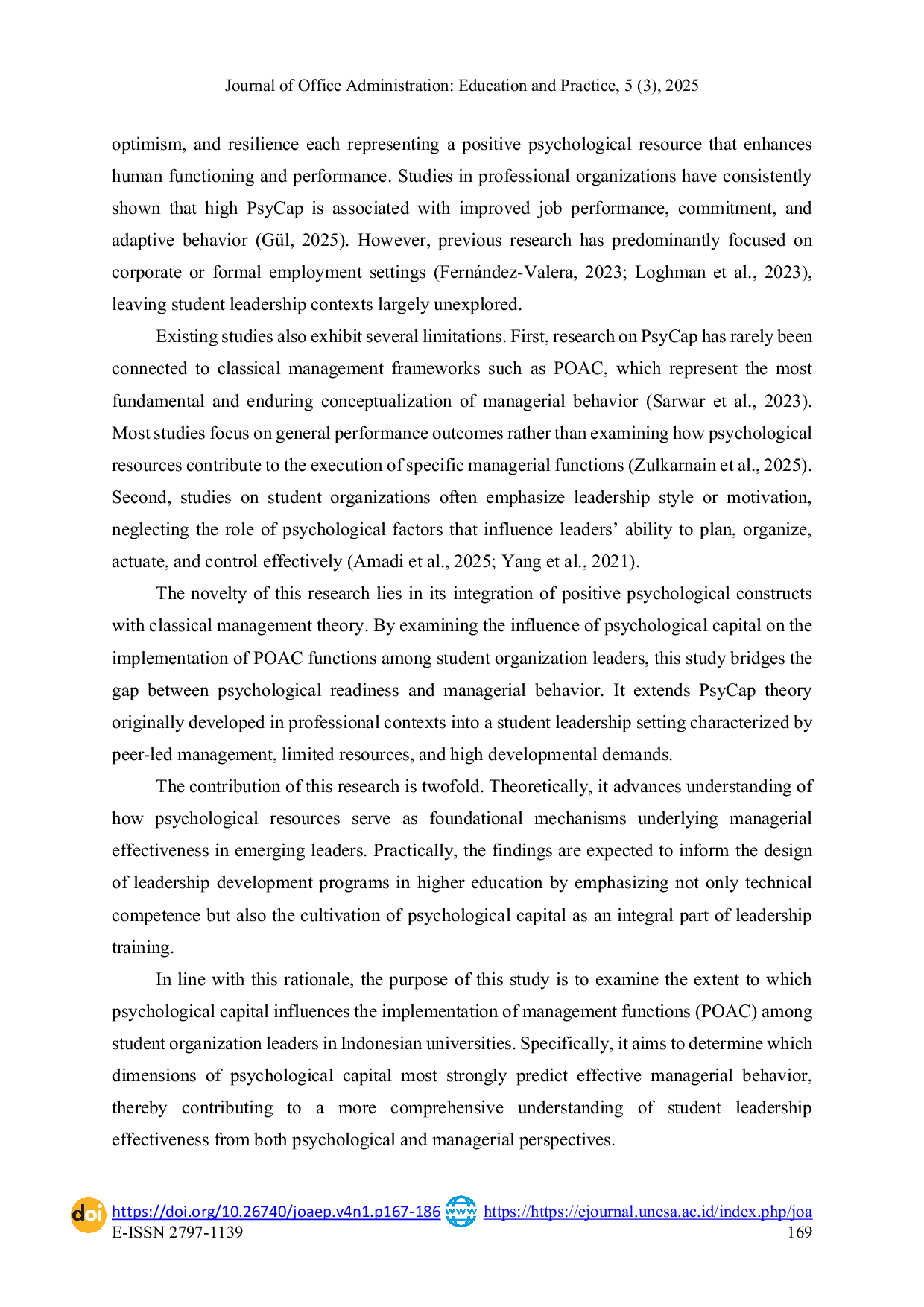 JURIS From Mindset to Management How Psychological Capital Shapes Student Leaders Managerial Functions
