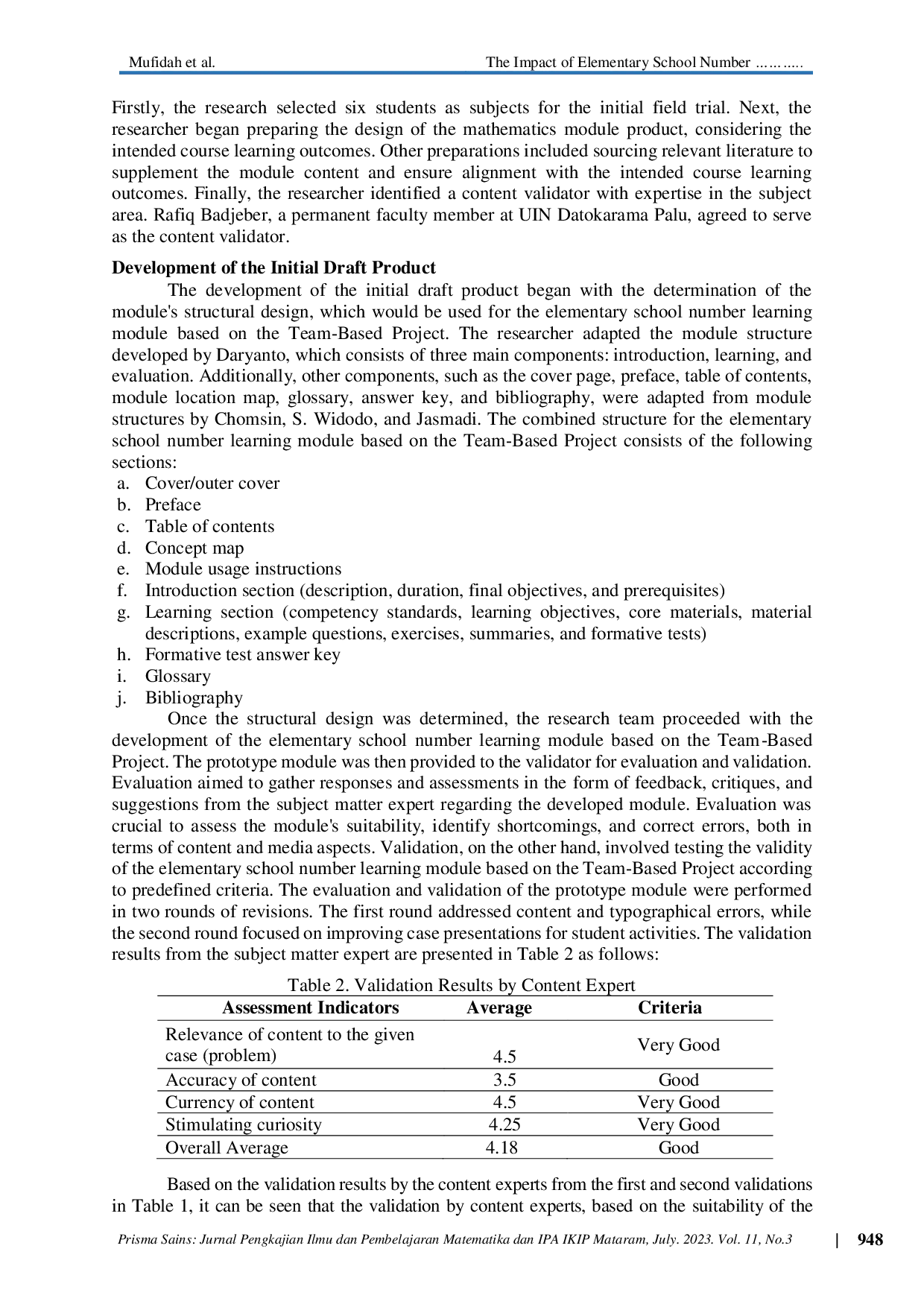 JURIS The Impact of Elementary School Number Learning Module Based on Team Based Project on Critical Thinking Ability