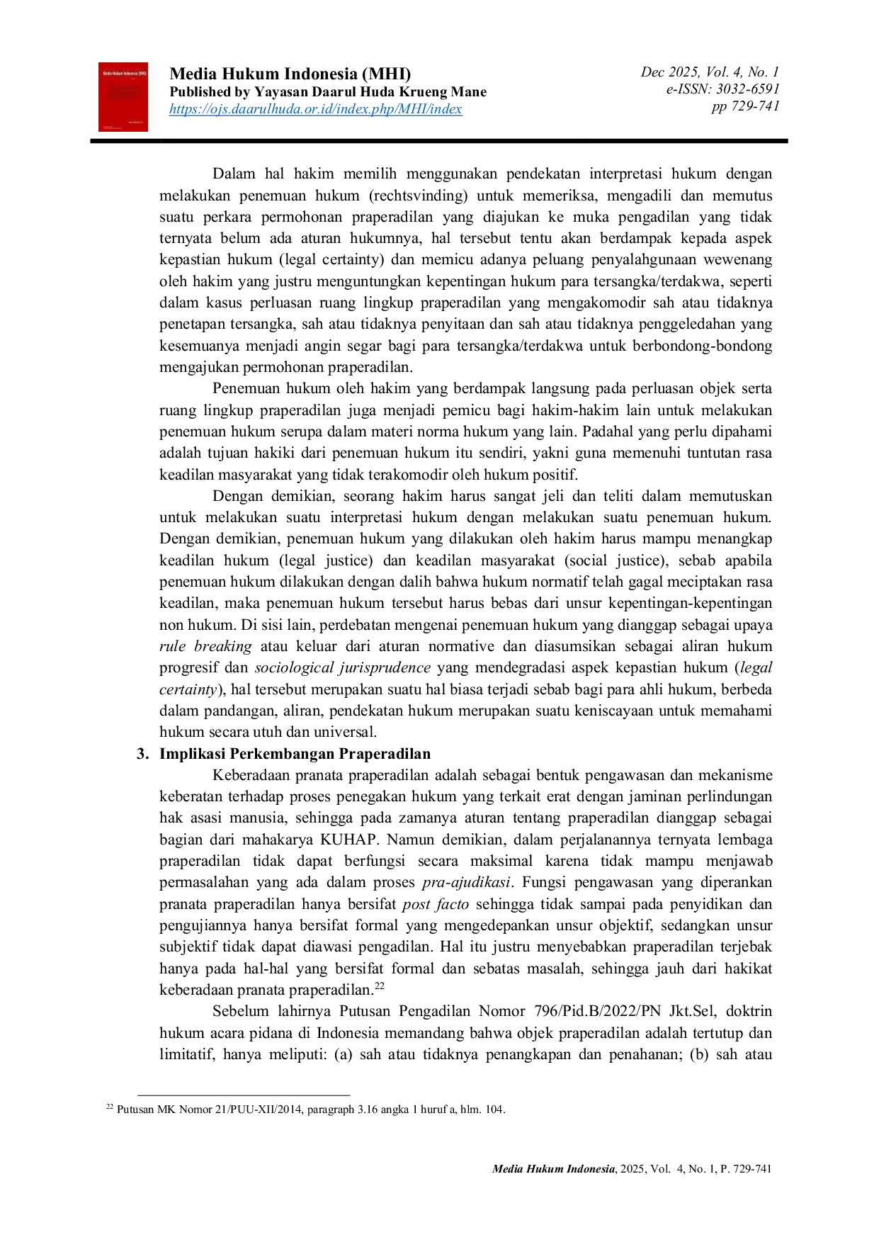 JURIS Teori dan Penemuan Hukum Rechtsvinding oleh Hakim Pada Tingkat Kasasi Terkait Putusan Pengadilan Negeri Nomor 796 Pid B 2022 Pn Jkt Sel Vonis Mati yang Diubah Menjadi Penjara Seumur Hidup dalam Put