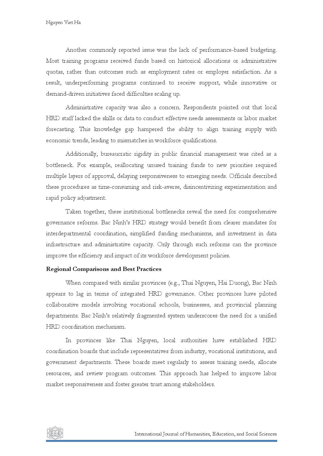 juris Human Resource Development for Industrialization and Modernization in Vietnam The Case of Bac Ninh Province