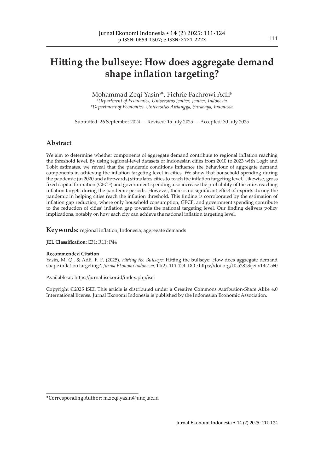 JURIS Hitting the Bullseye How Does Aggregate Demand Shape Inflation Targeting