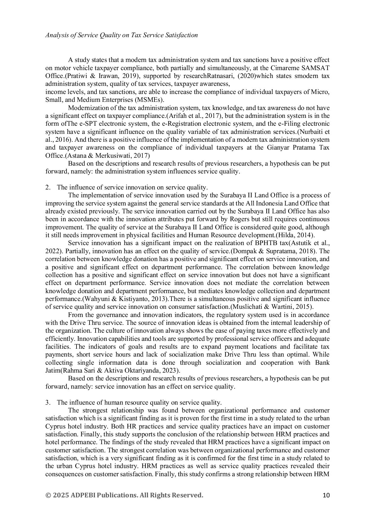 JURIS Analysis of Service Quality on Tax Service Satisfaction