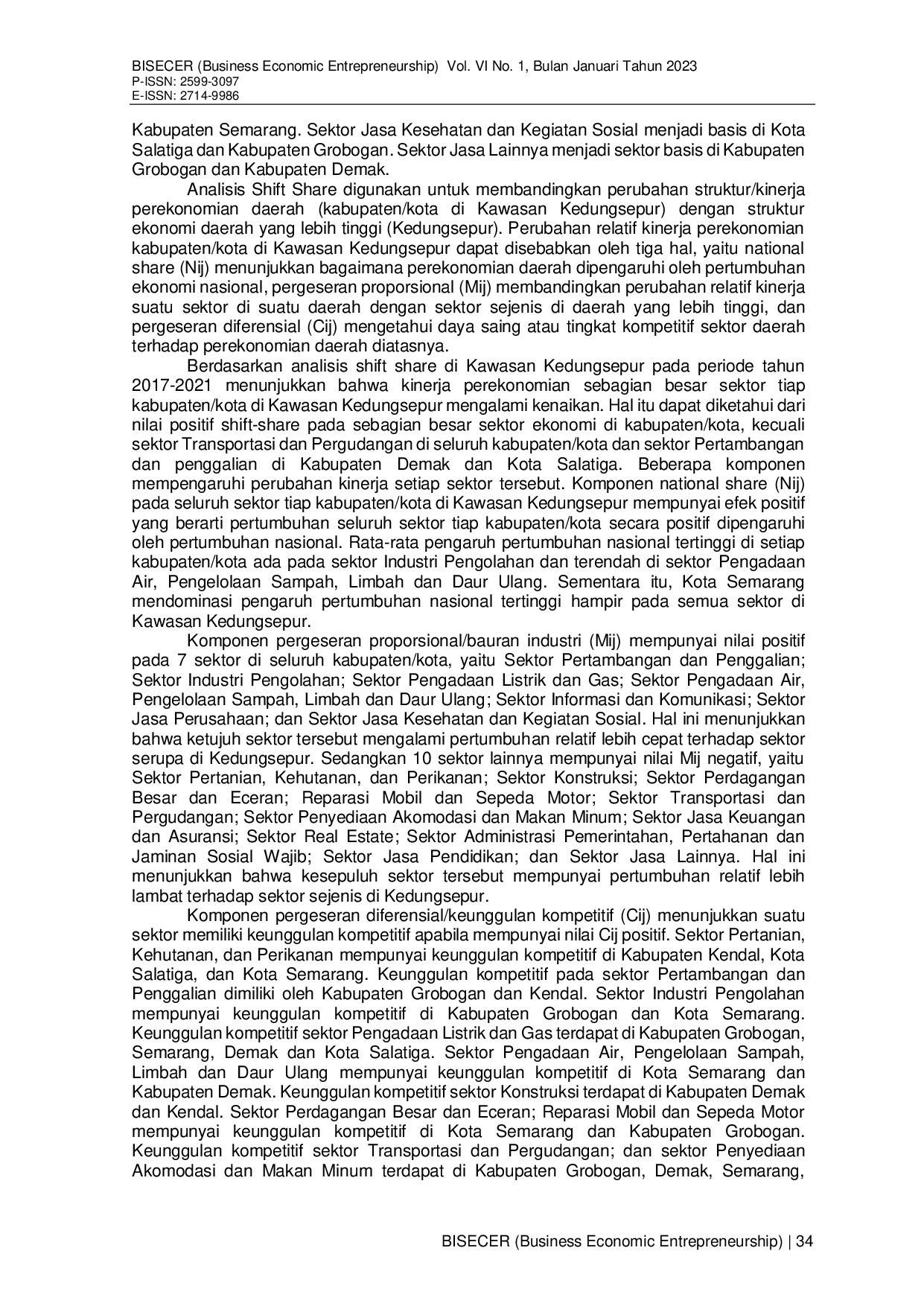 JURIS Analisis Ketimpangan Wilayah dan Potensi Ekonomi di Kawasan Kedungsepur Tahun 2017 2021