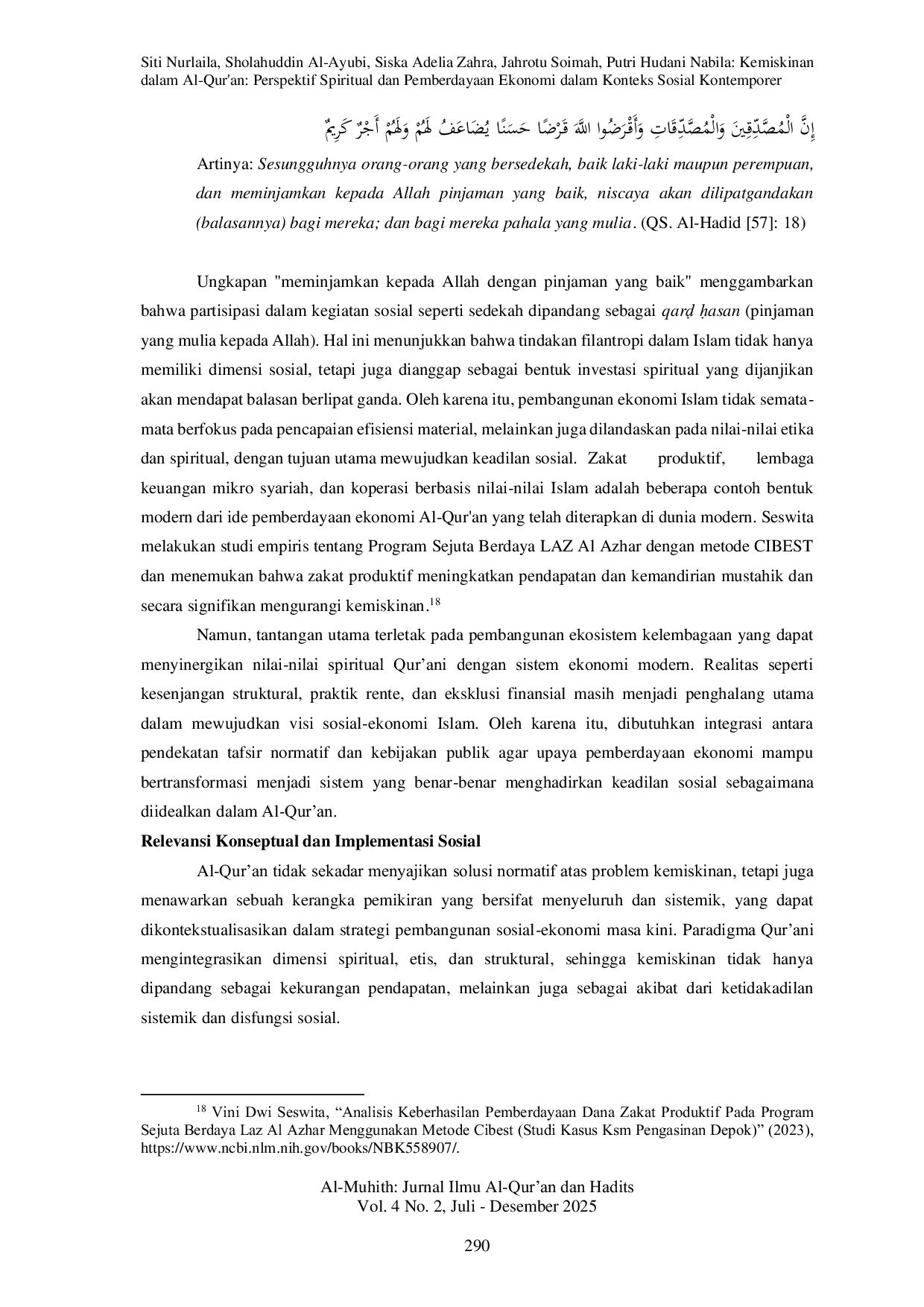 JURIS Kemiskinan dalam Al Qur an Perspektif Spiritual dan Pemberdayaan Ekonomi dalam Konteks Sosial Kontemporer